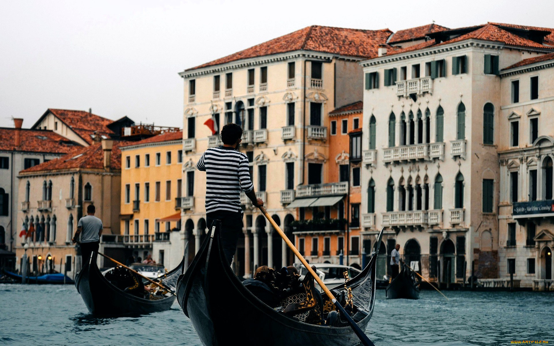 города, венеция, , италия, дома, каналы, люди, лодки, гондолы