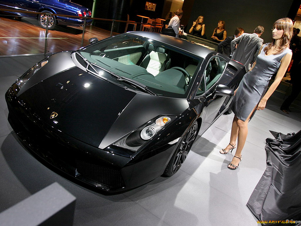 lamborghini, gallardo, nera, автомобили, авто, девушками