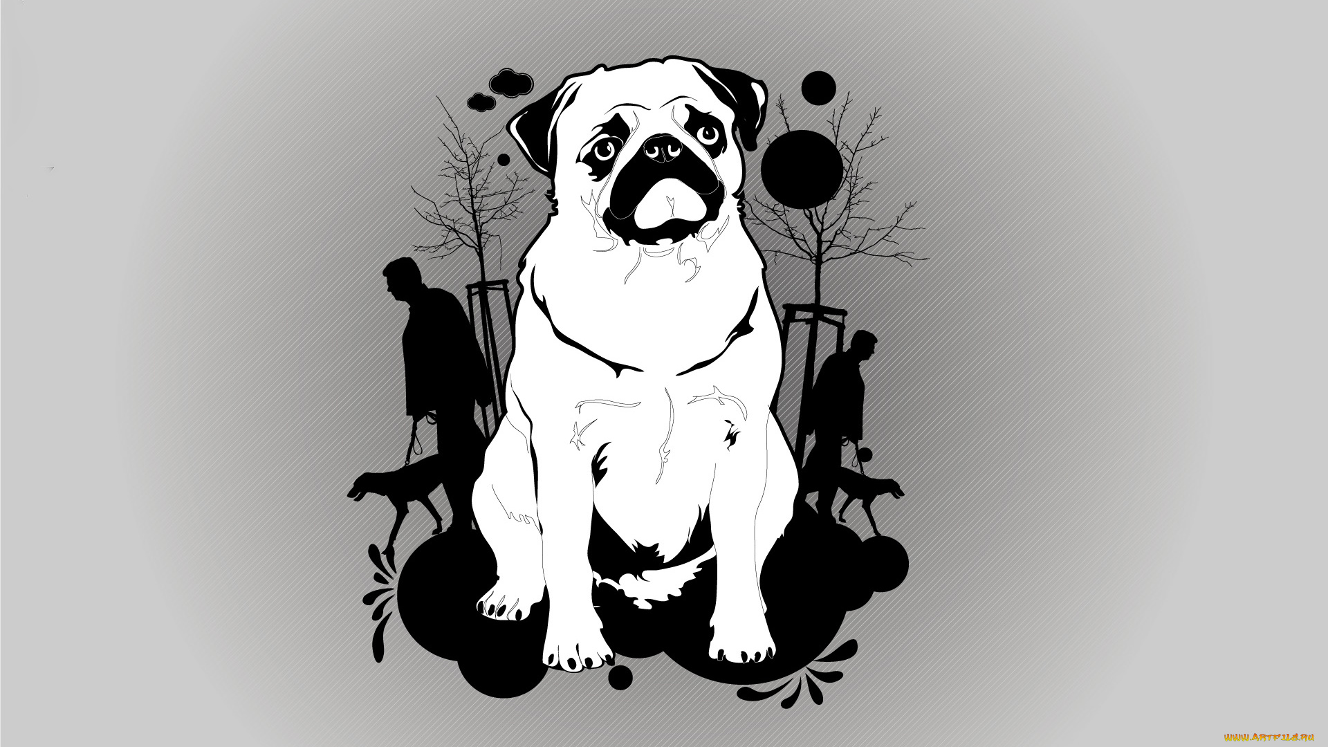 векторная, графика, собака