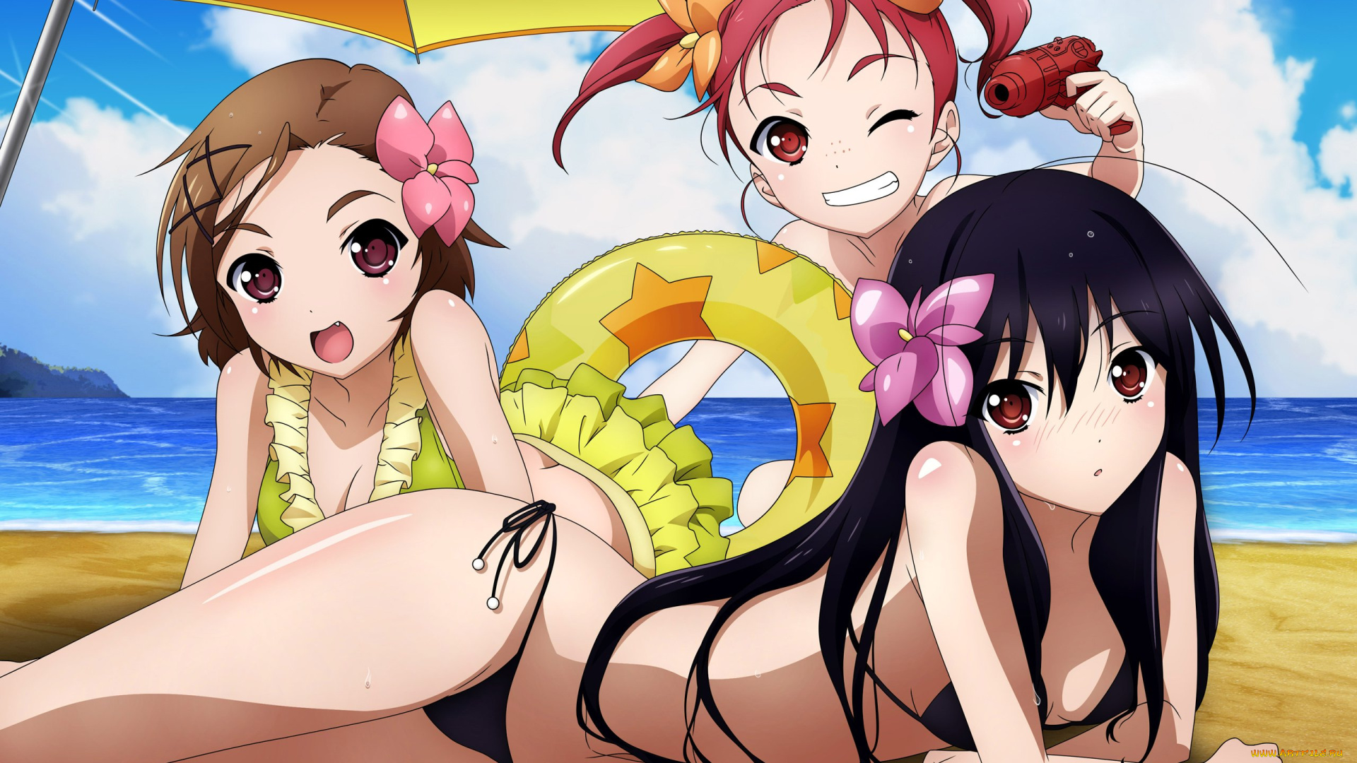 accel, world, аниме, круг, купальник, chiyuri, kurashima, yuniko, kouzuki, девочки