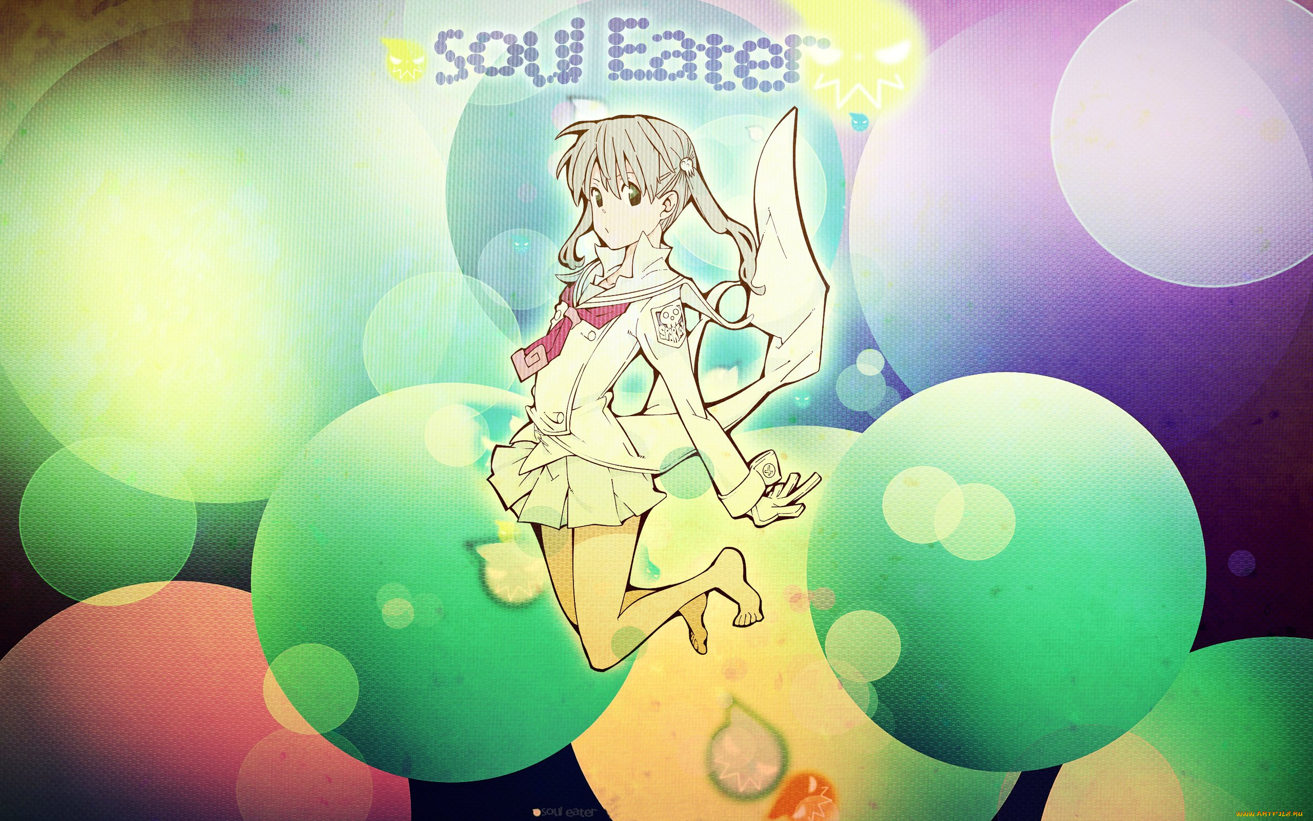 аниме, soul, eater, пузыри, девочка
