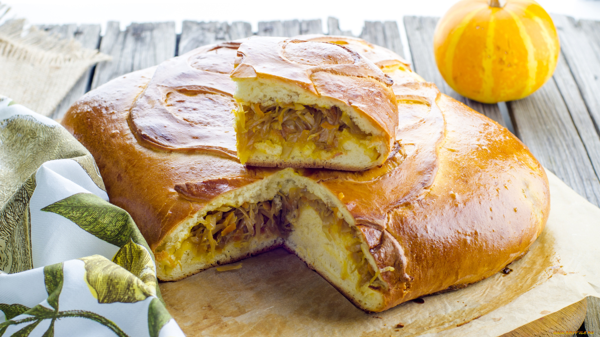 еда, пироги, тыквенный, пирог