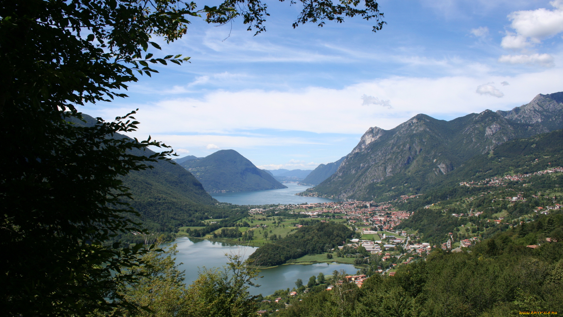 италия, ломбардия, карлаццо, природа, пейзажи, горы, озеро, деревья, река, лес, забор