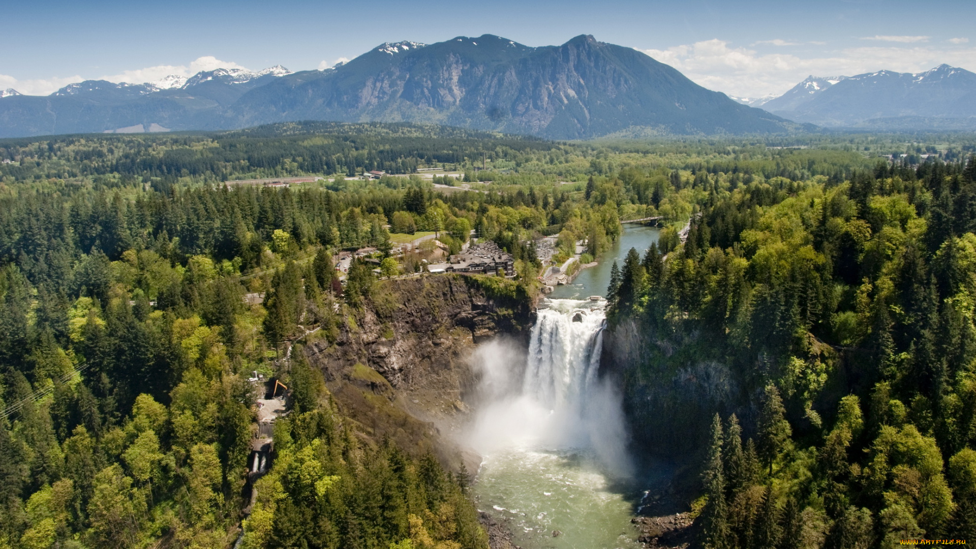 snoqualmie, falls, сша, природа, водопады, водопад, лес, река