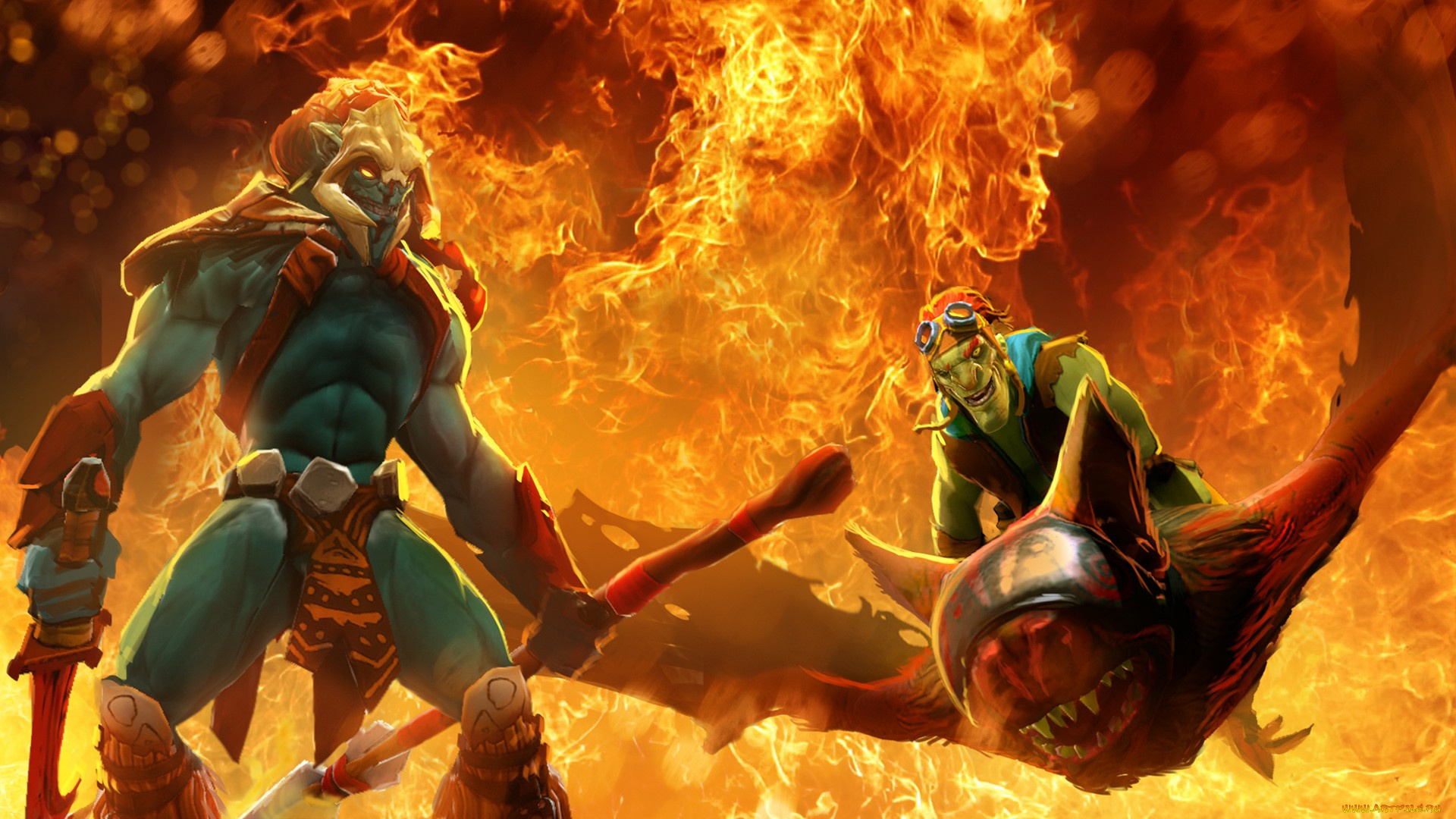 видео, игры, dota, огонь, существа