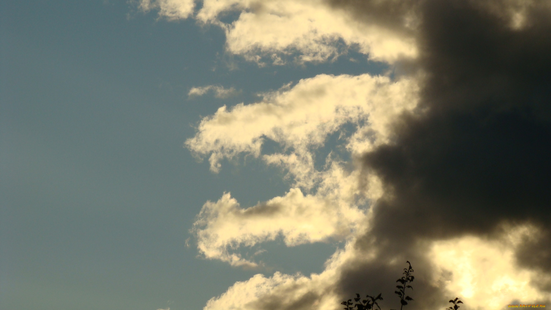 закат, природа, облака