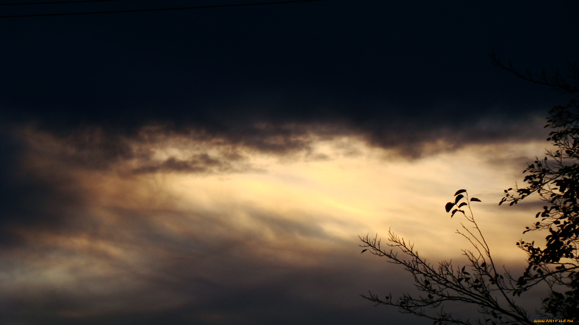 закат, природа, облака