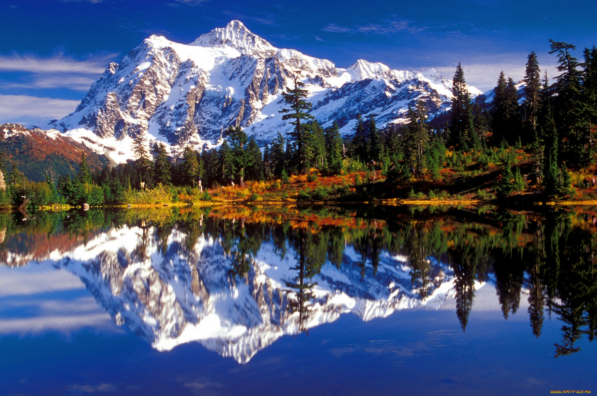 mount, baker, snoqualmie, national, forest, washington, природа, реки, озера, горы, picture, lake, отражение, озеро, shuksan
