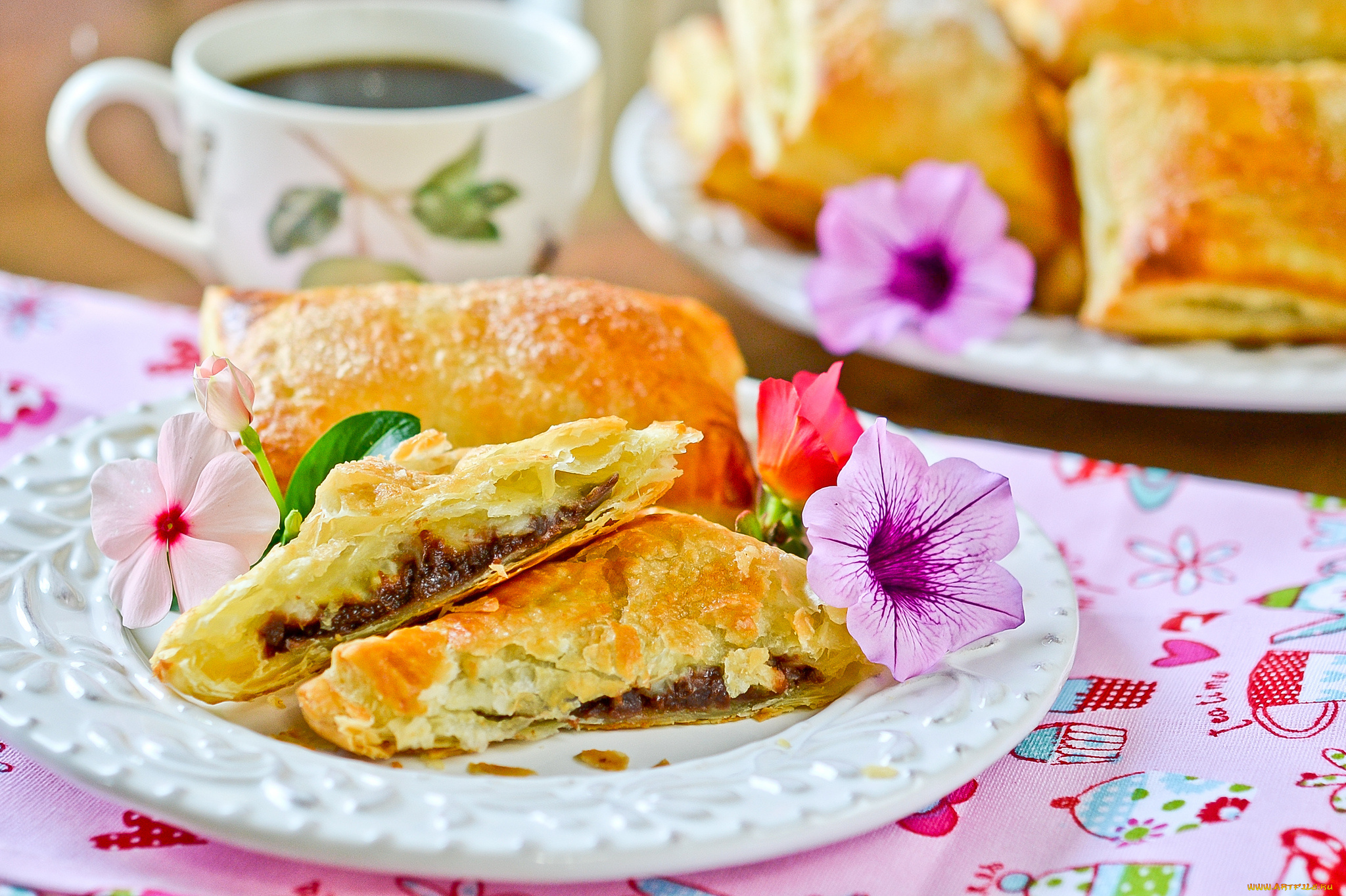 еда, хлеб, выпечка, цветы