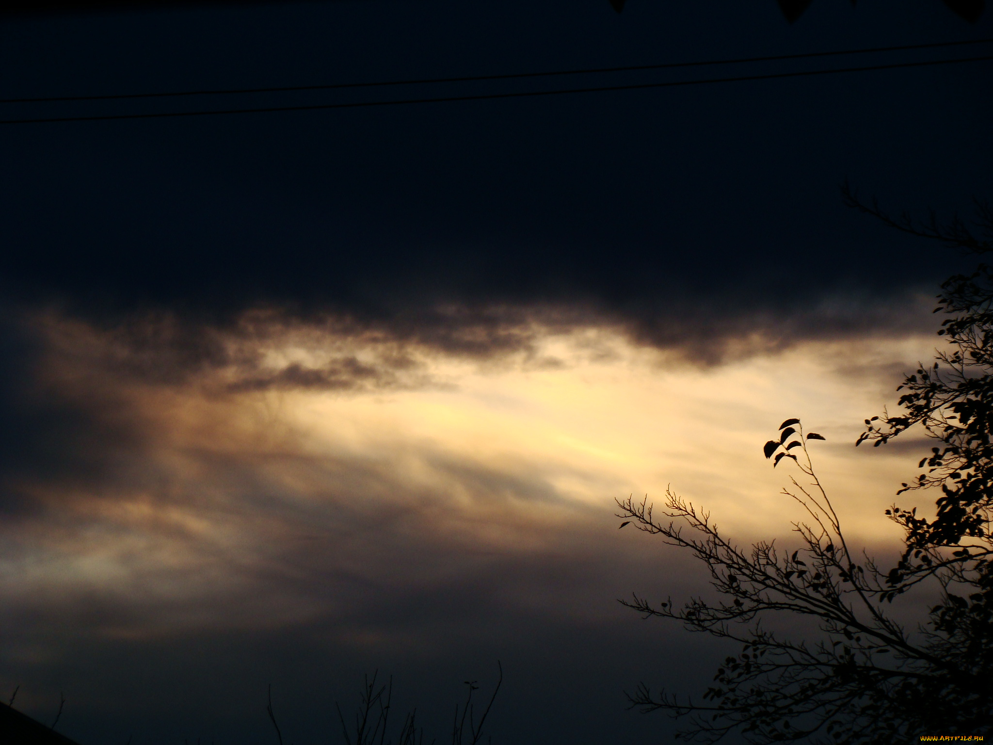 закат, природа, облака