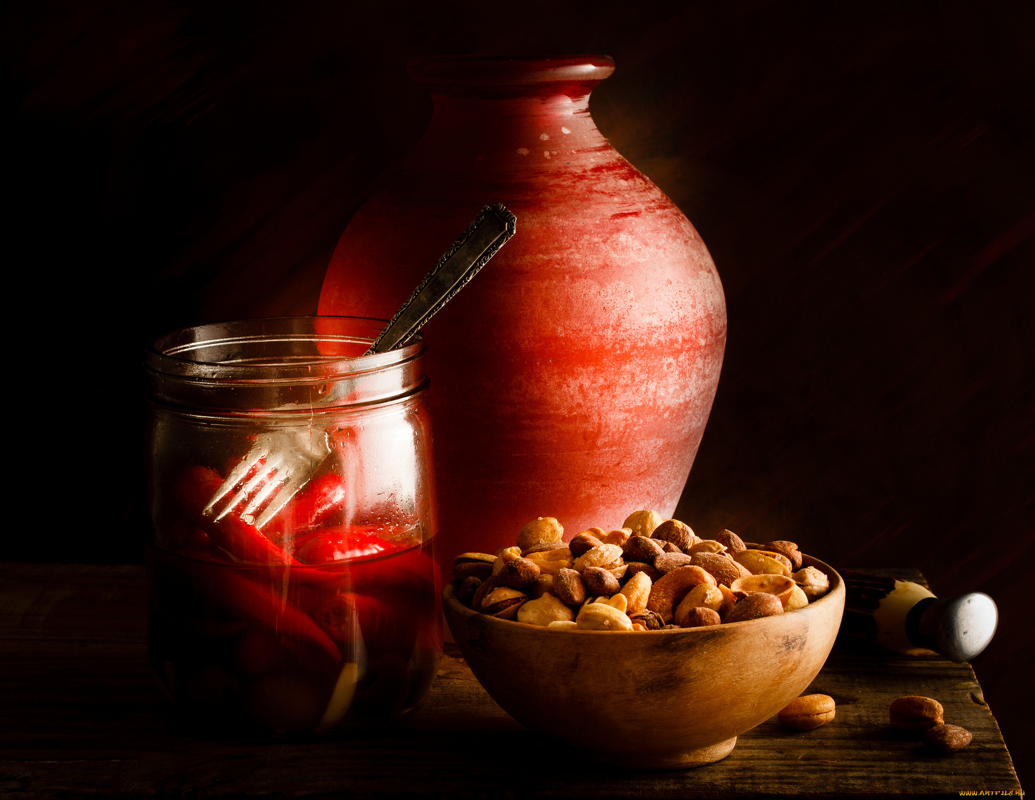 еда, разное, кувшин, консервация, орехи
