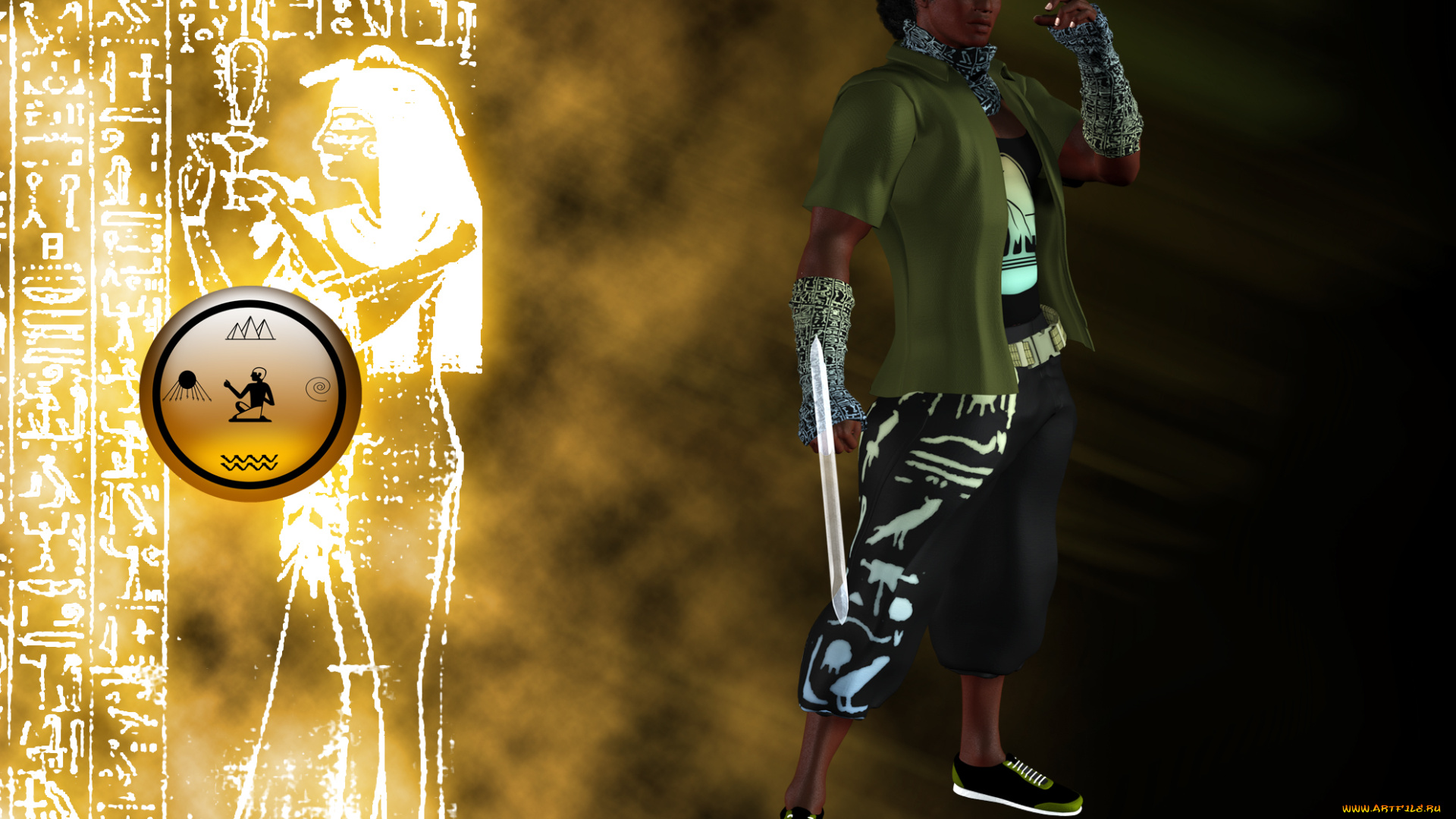 3д, графика, фантазия, , fantasy, оружие, взгляд, мужчина