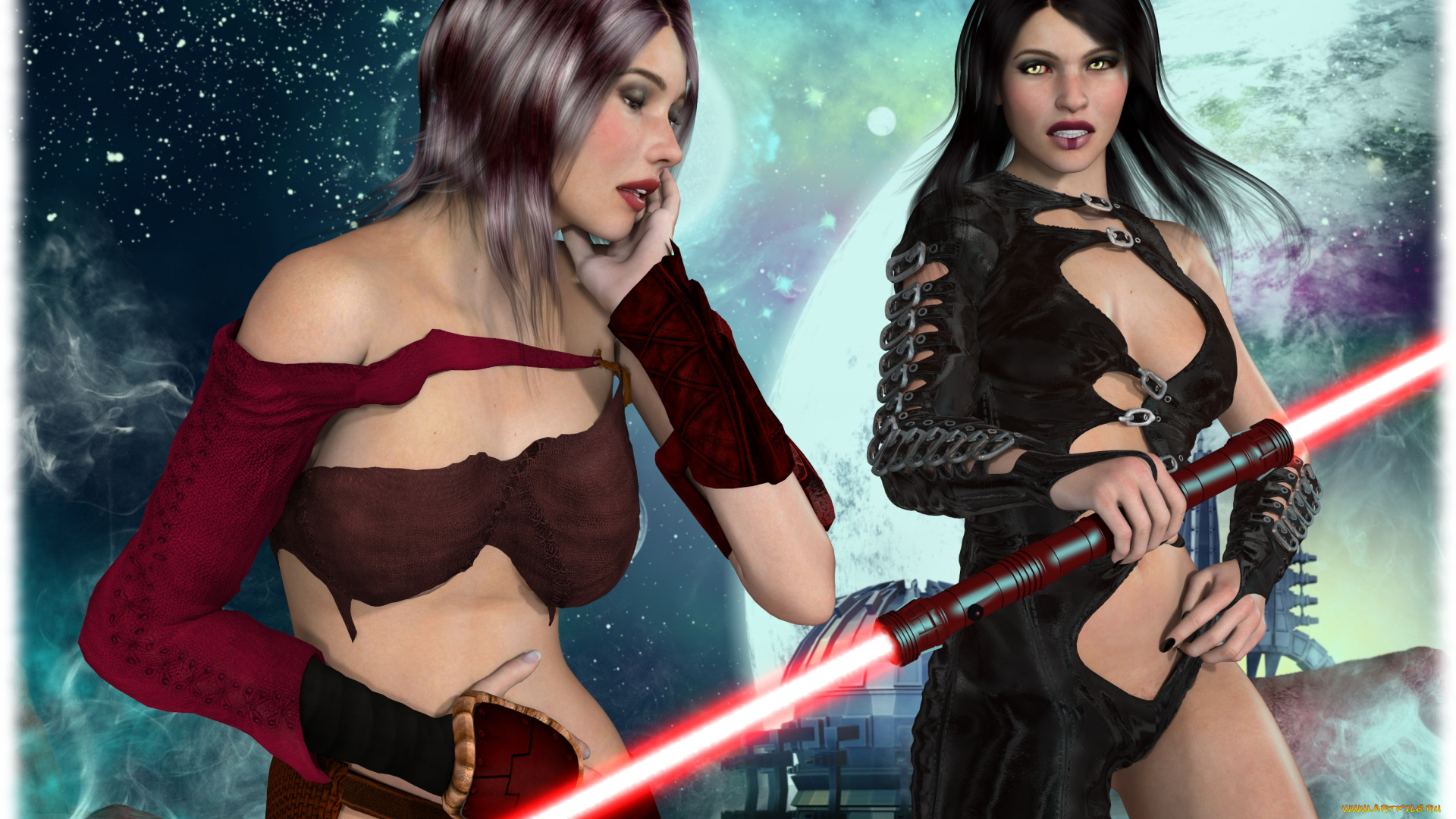 3д, графика, фантазия, , fantasy, взгляд, девушка, оружие