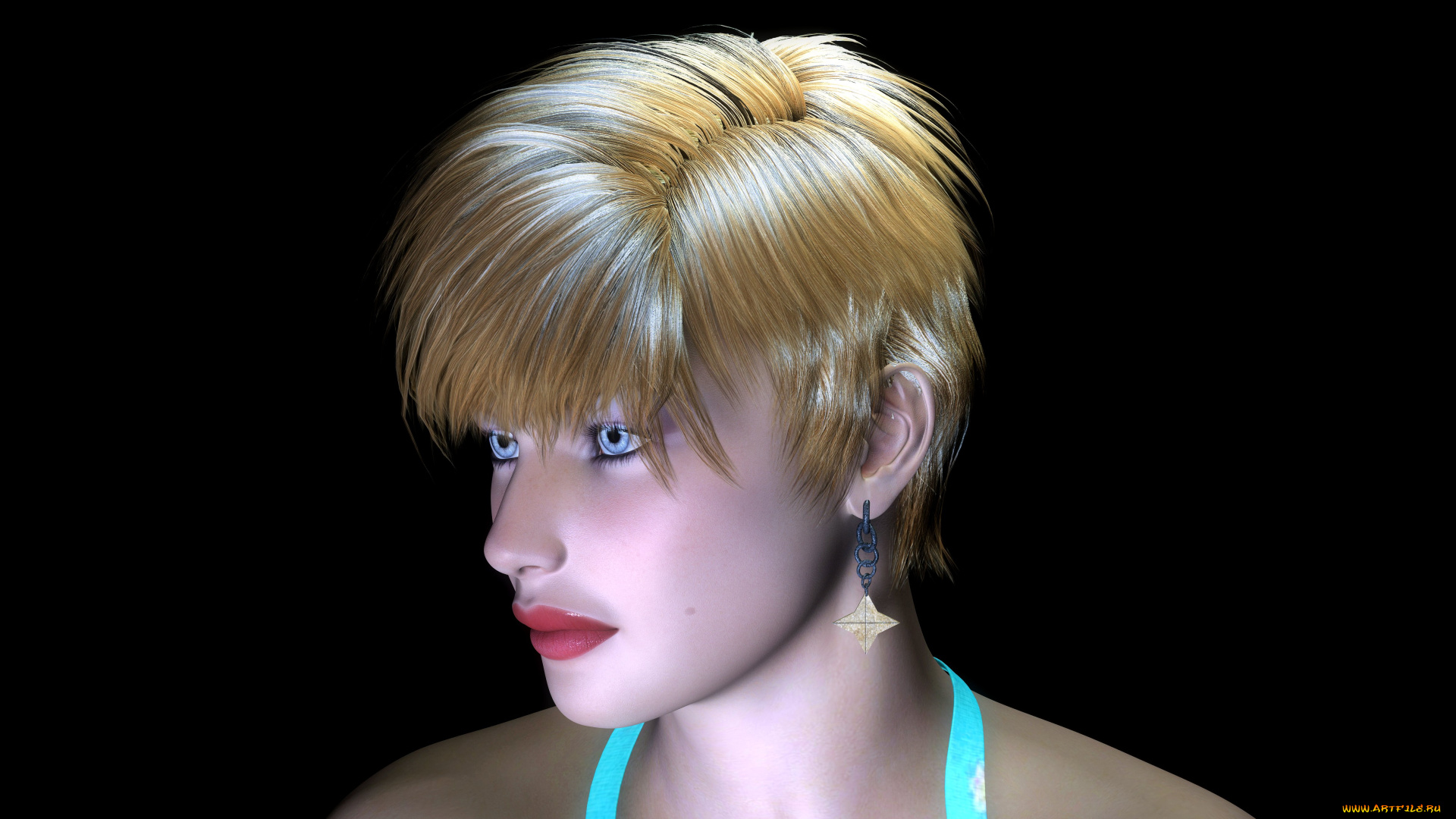3д, графика, портрет, , portraits, фон, взгляд, девушка
