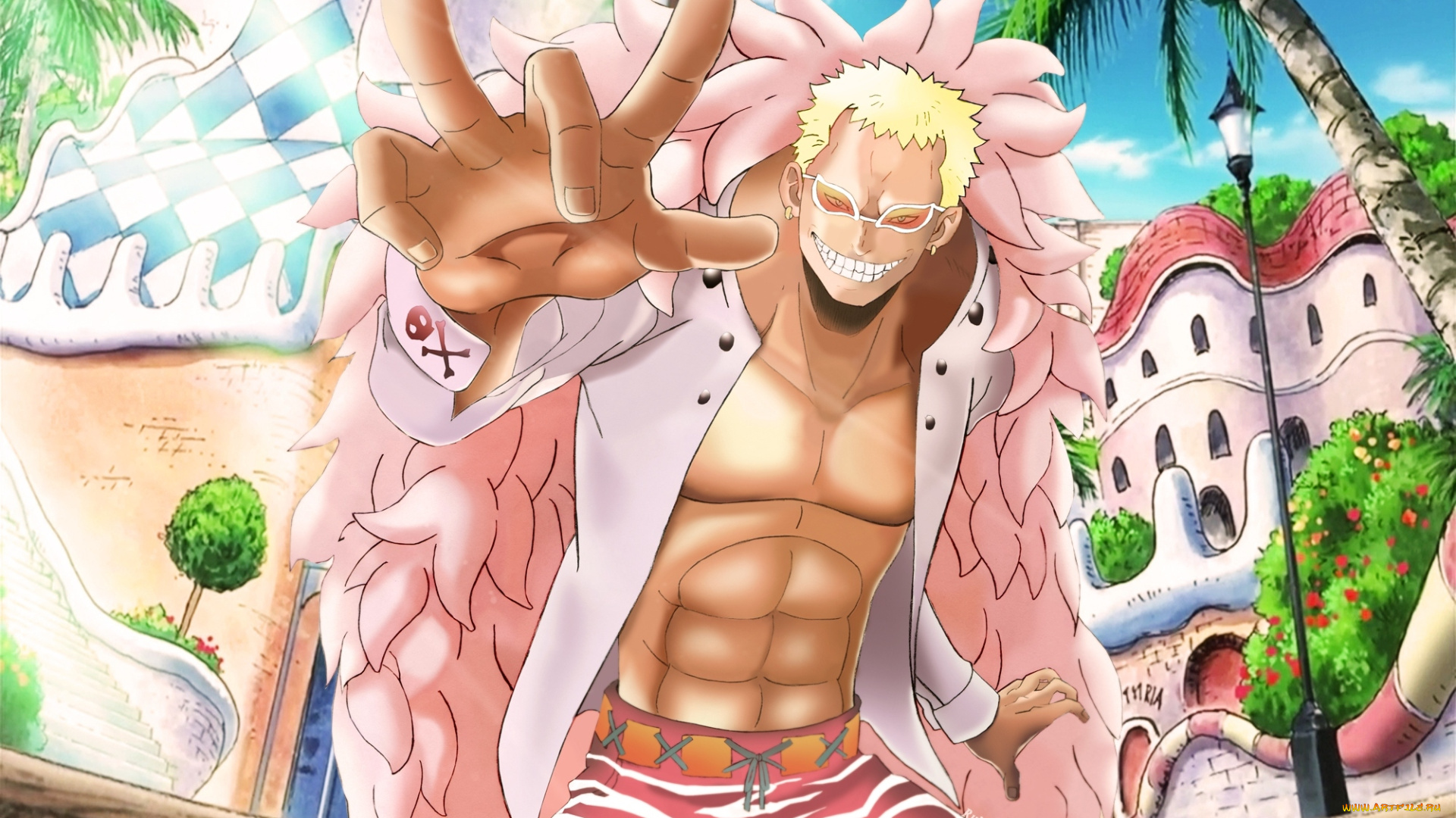 аниме, one, piece, anime, donquixote, doflamingo, the, one, piece, shichibukai