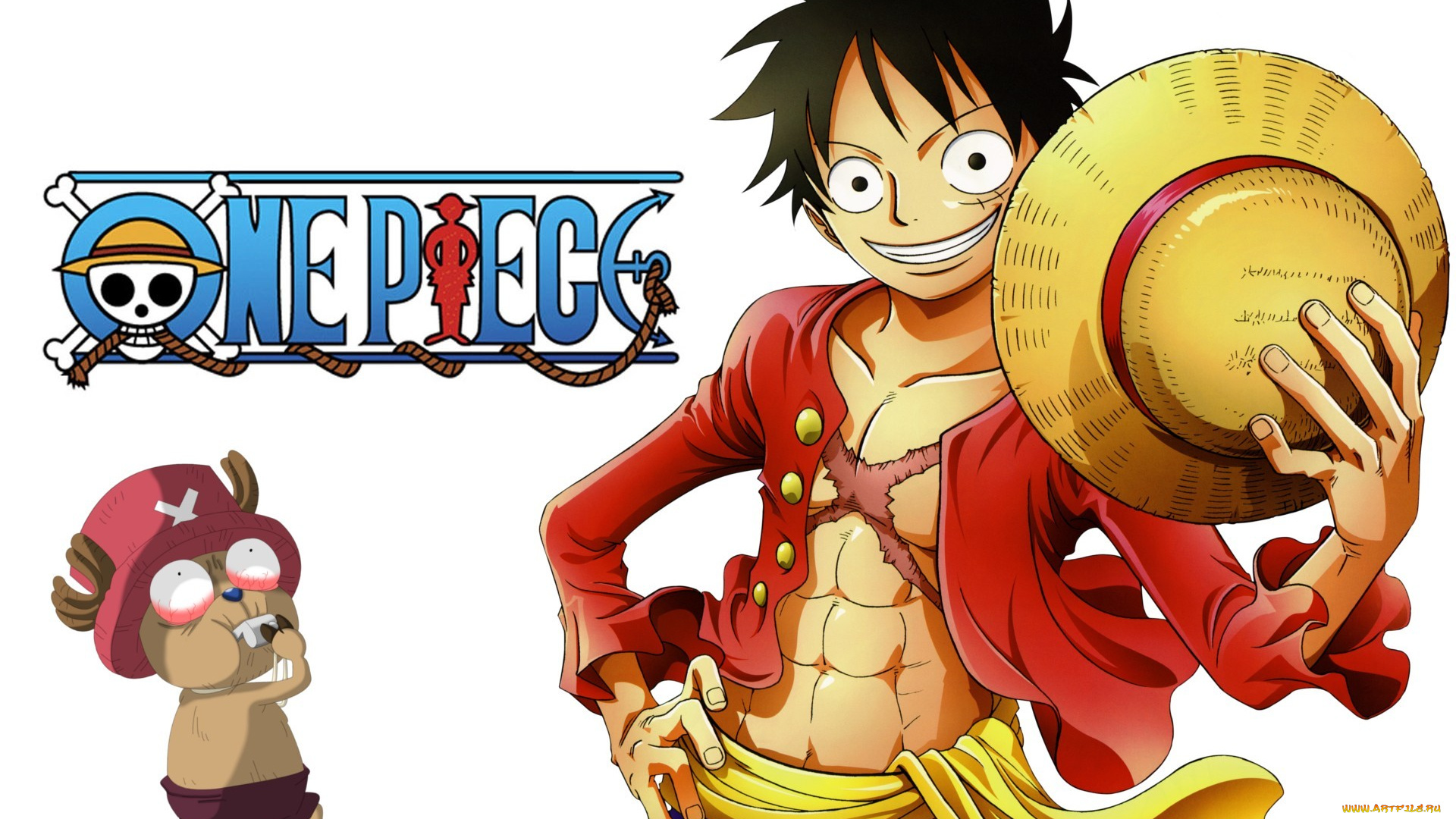 аниме, one, piece, chopper, monkey, d, luffy