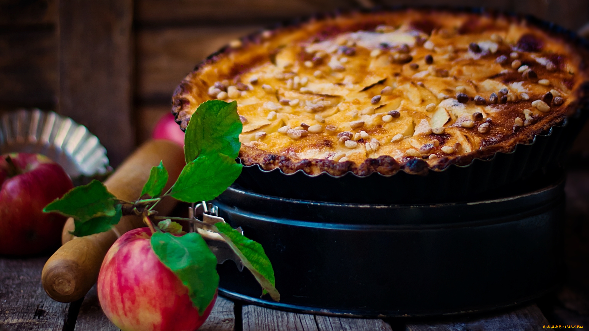 еда, пироги, пирог, яблоко, выпечка