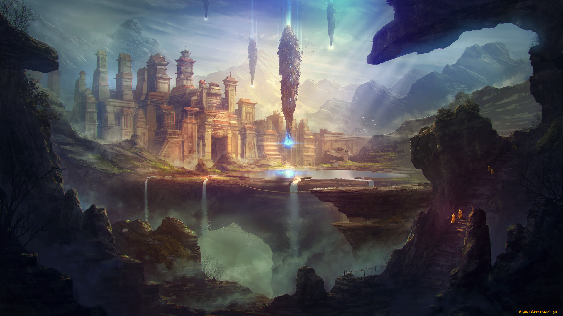 фэнтези, иные, миры, , иные, времена, храм, дорога, горы, скалы, прибытие, пришельцы