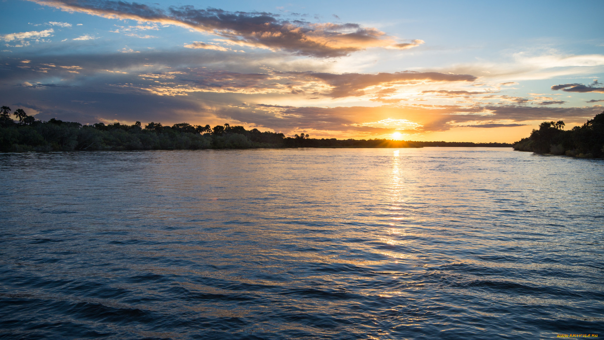 природа, реки, озера, озеро, вода, небо, закат, солнце, лучи, облака