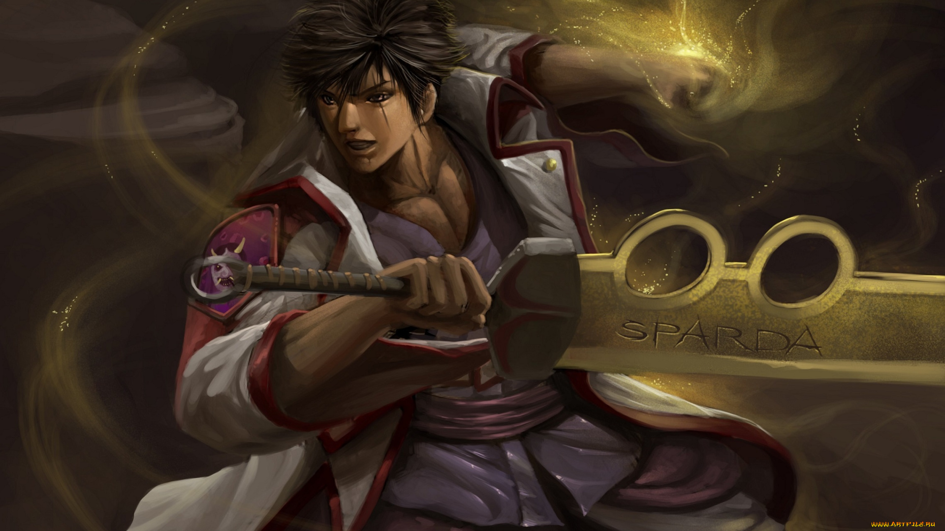 видео, игры, ~~~другое~~~, движение, сила, парень, рука, меч, ninja, saga, арт