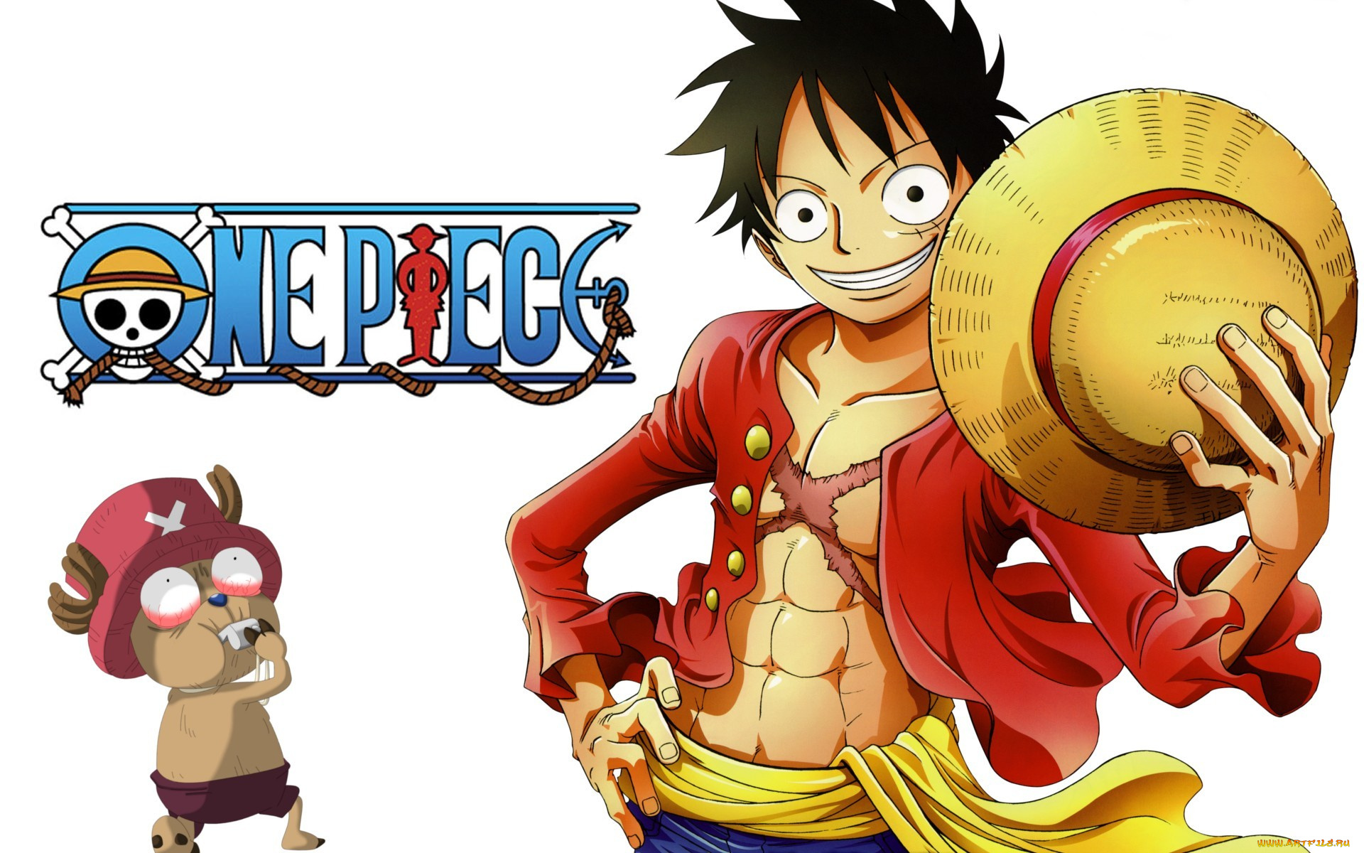аниме, one, piece, chopper, monkey, d, luffy
