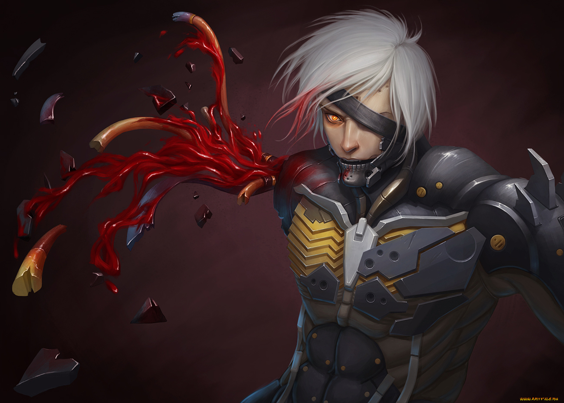 видео, игры, metal, gear, rising, , revengeance, metal, gear, rising, revengeance, kojima, productions, platinum, games, white, devil, jack, the, ripper, raiden, arm, blood