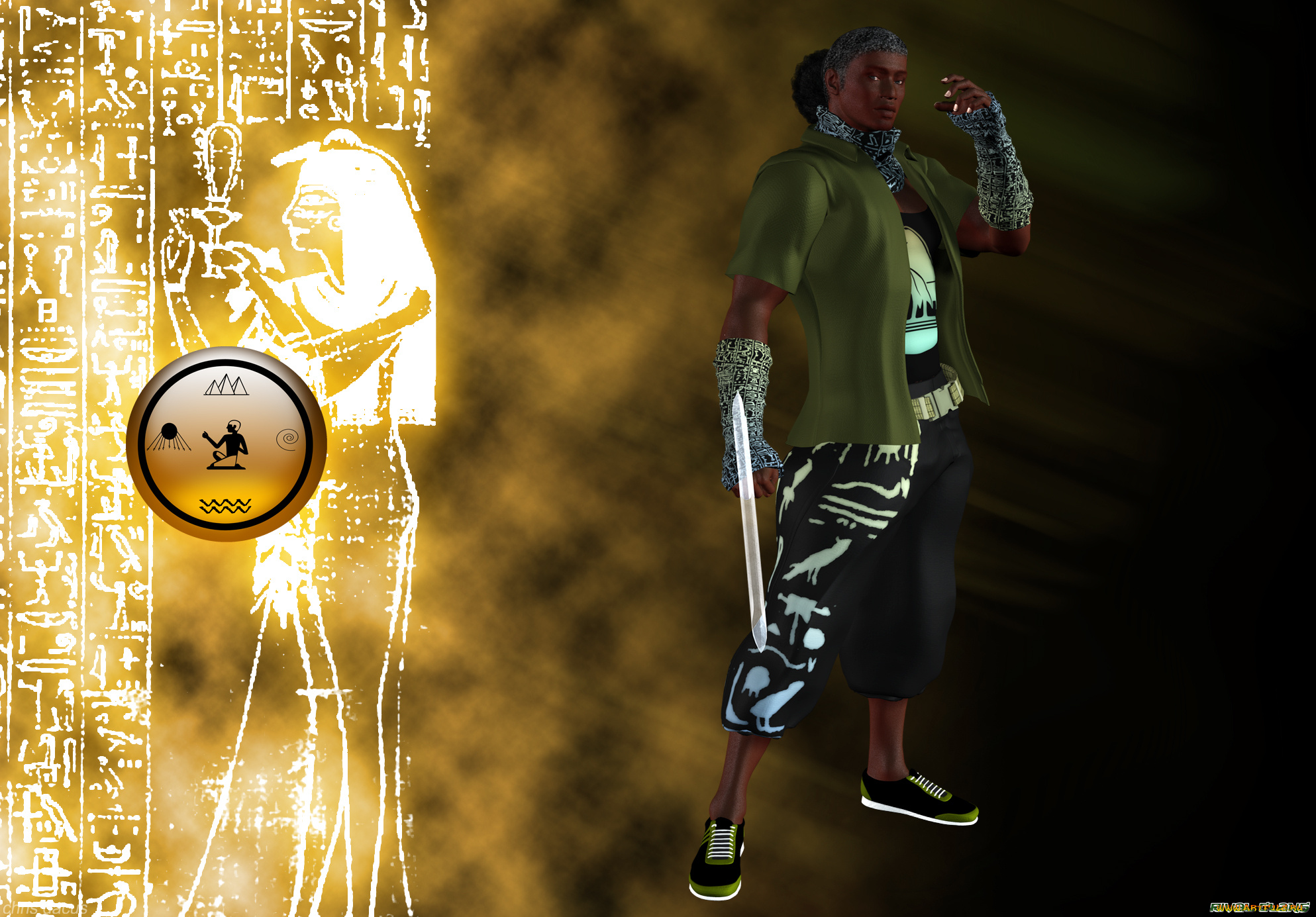 3д, графика, фантазия, , fantasy, оружие, взгляд, мужчина