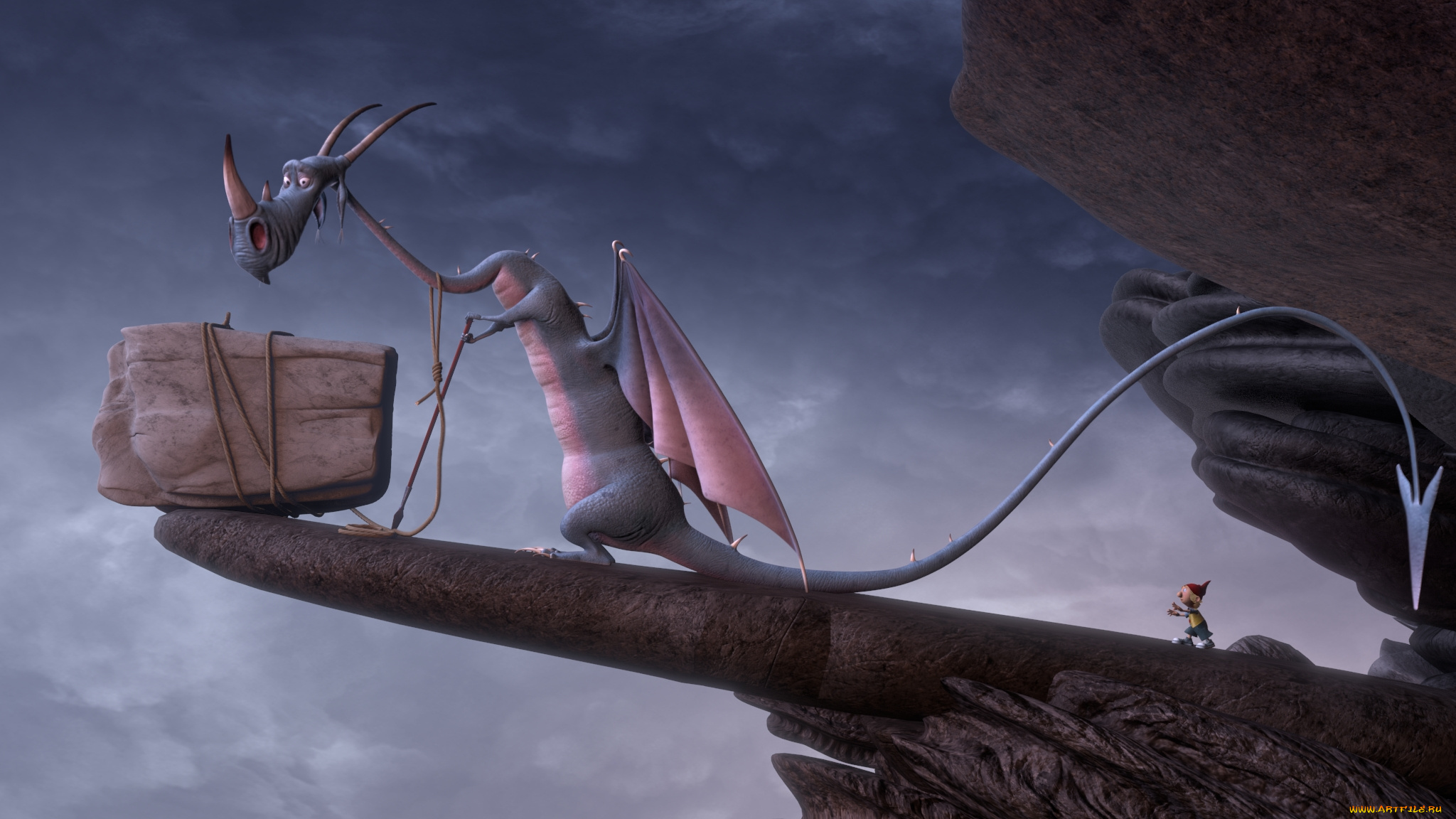 мультфильмы, -, der, 7bte, zwerg, 7-ой, гном, гном, дракон, обрыв, 7-ой, приключение, мультфильм, der, 7bte, zwerg