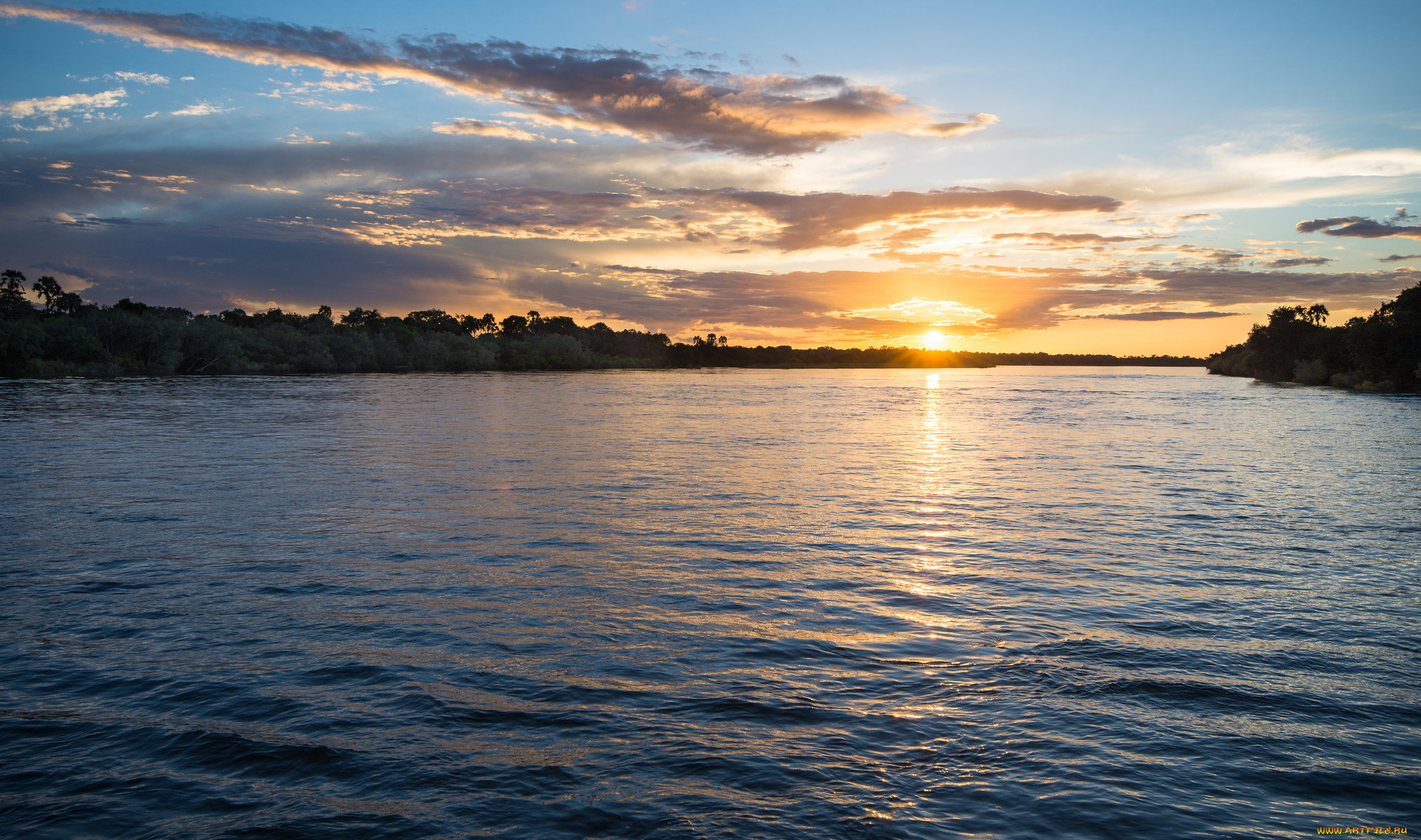 природа, реки, озера, озеро, вода, небо, закат, солнце, лучи, облака