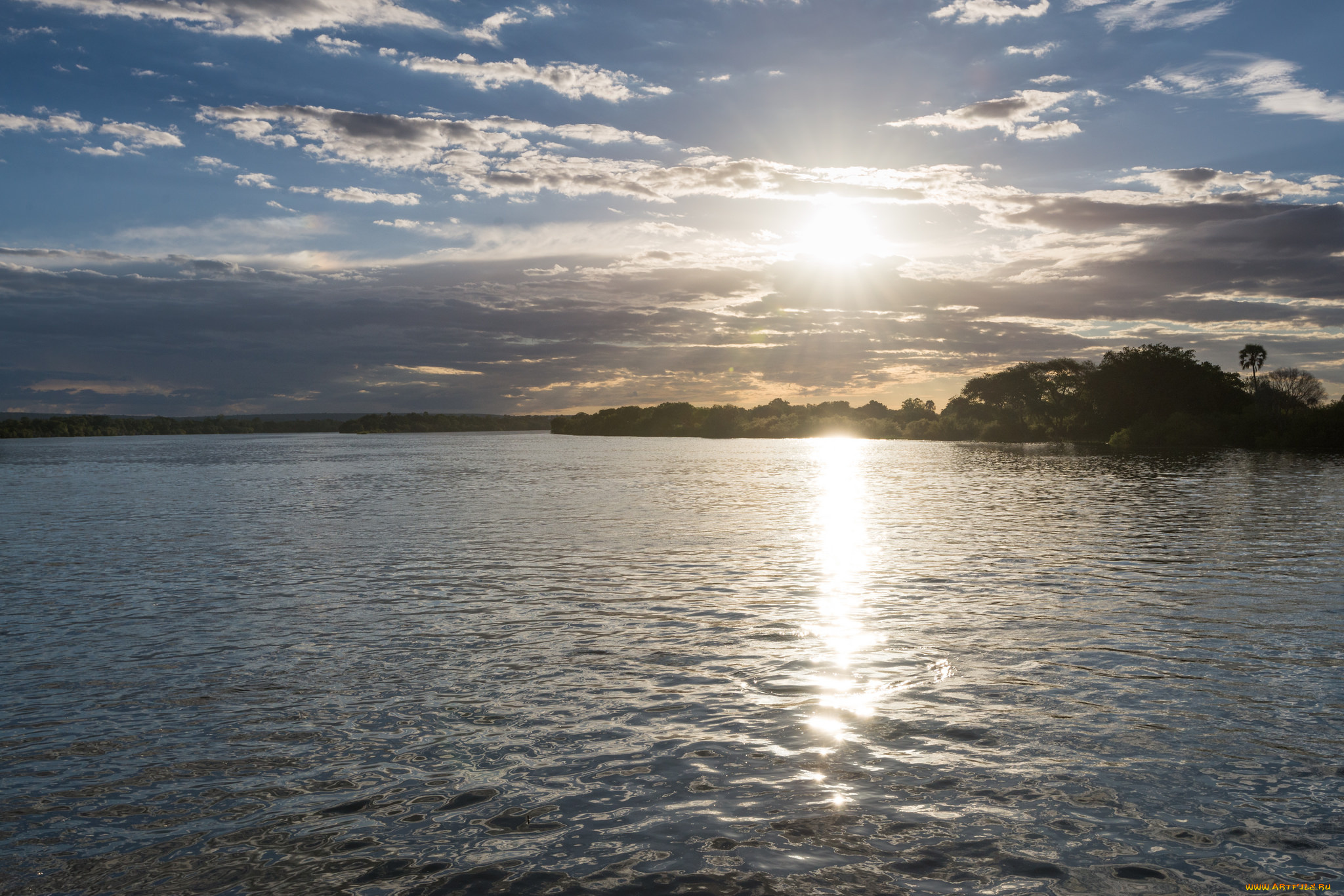 природа, восходы, закаты, озеро, небо, облака, солнце, блики