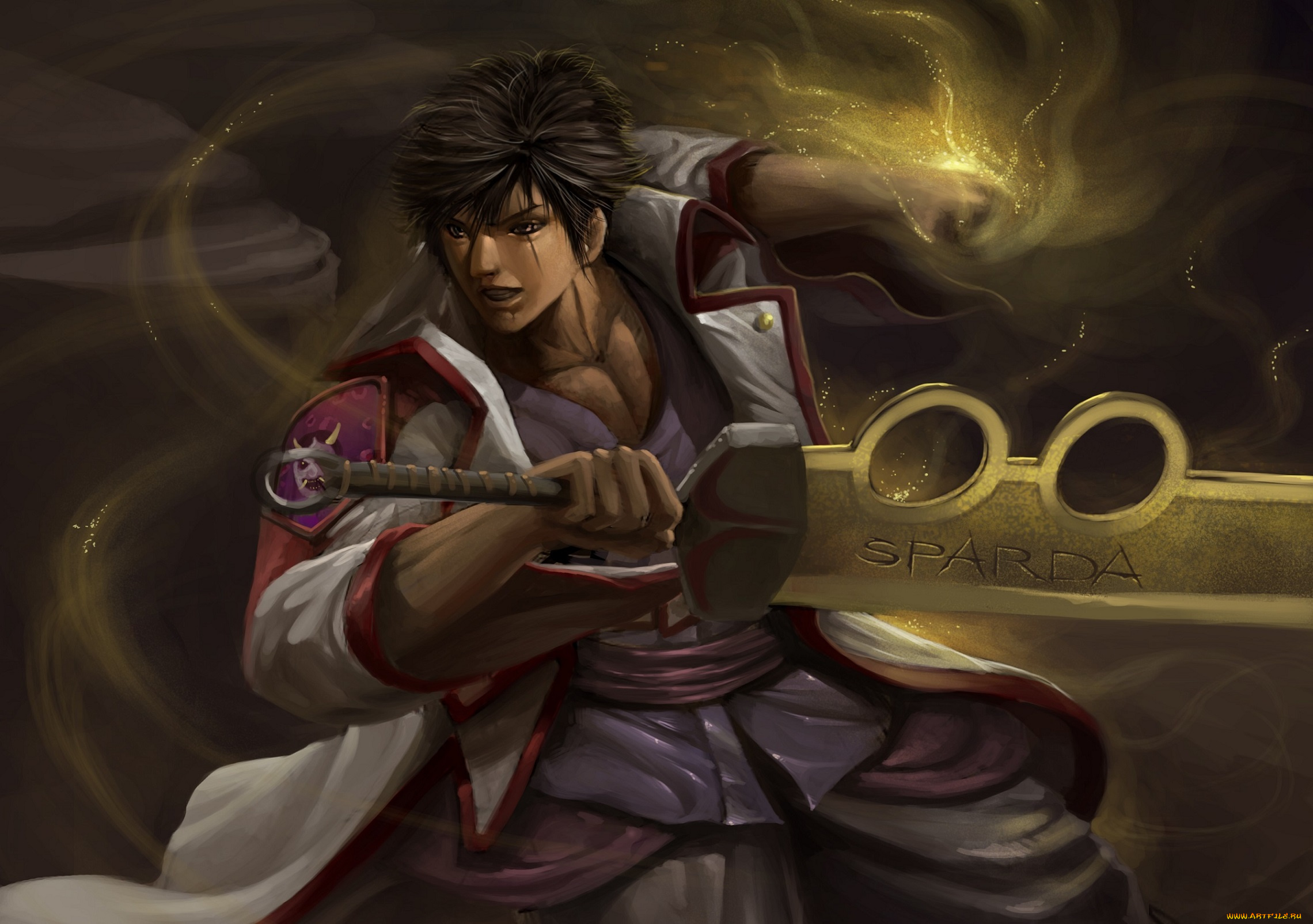 видео, игры, ~~~другое~~~, движение, сила, парень, рука, меч, ninja, saga, арт