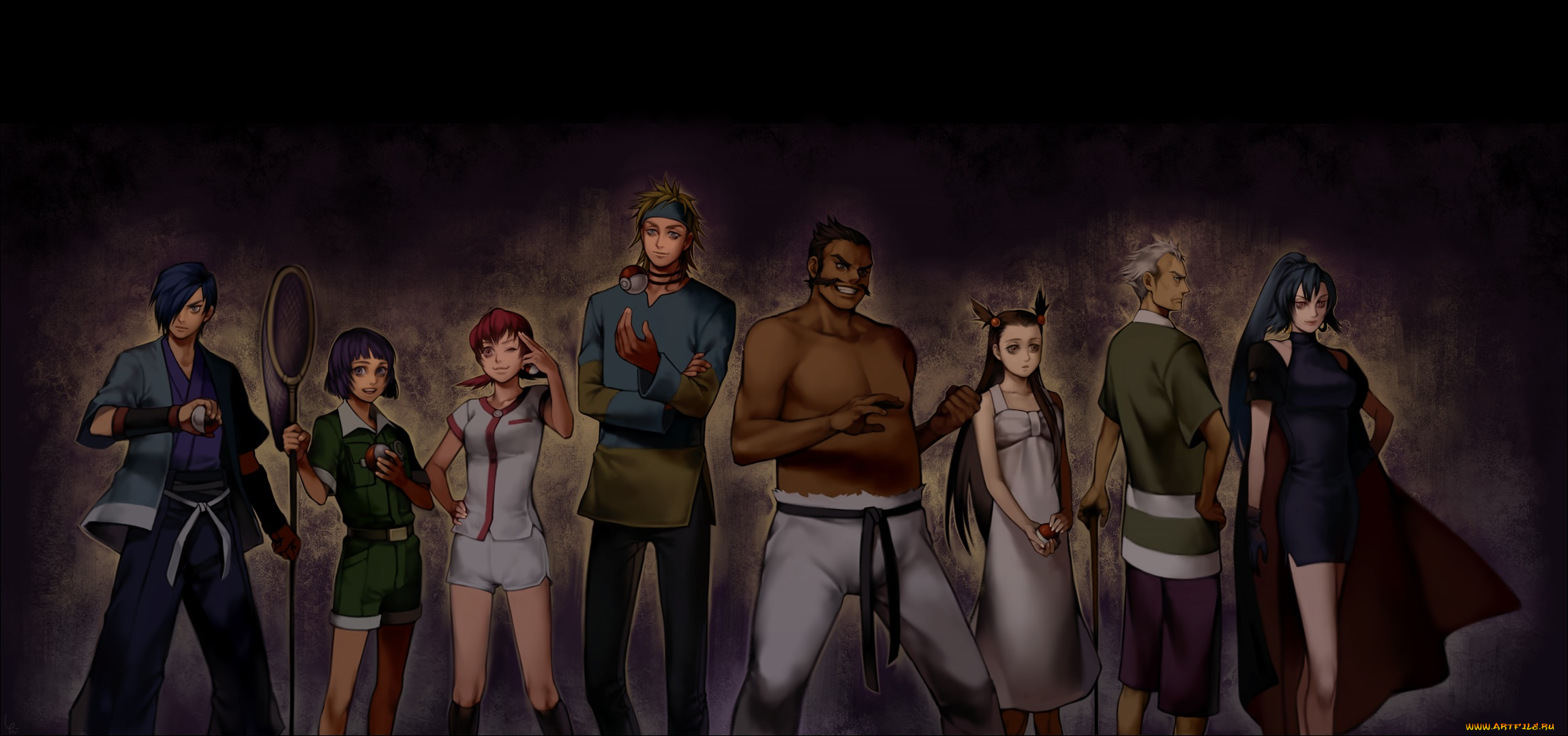 аниме, pokemon, люди, девушки, мужчины, покемон, арт