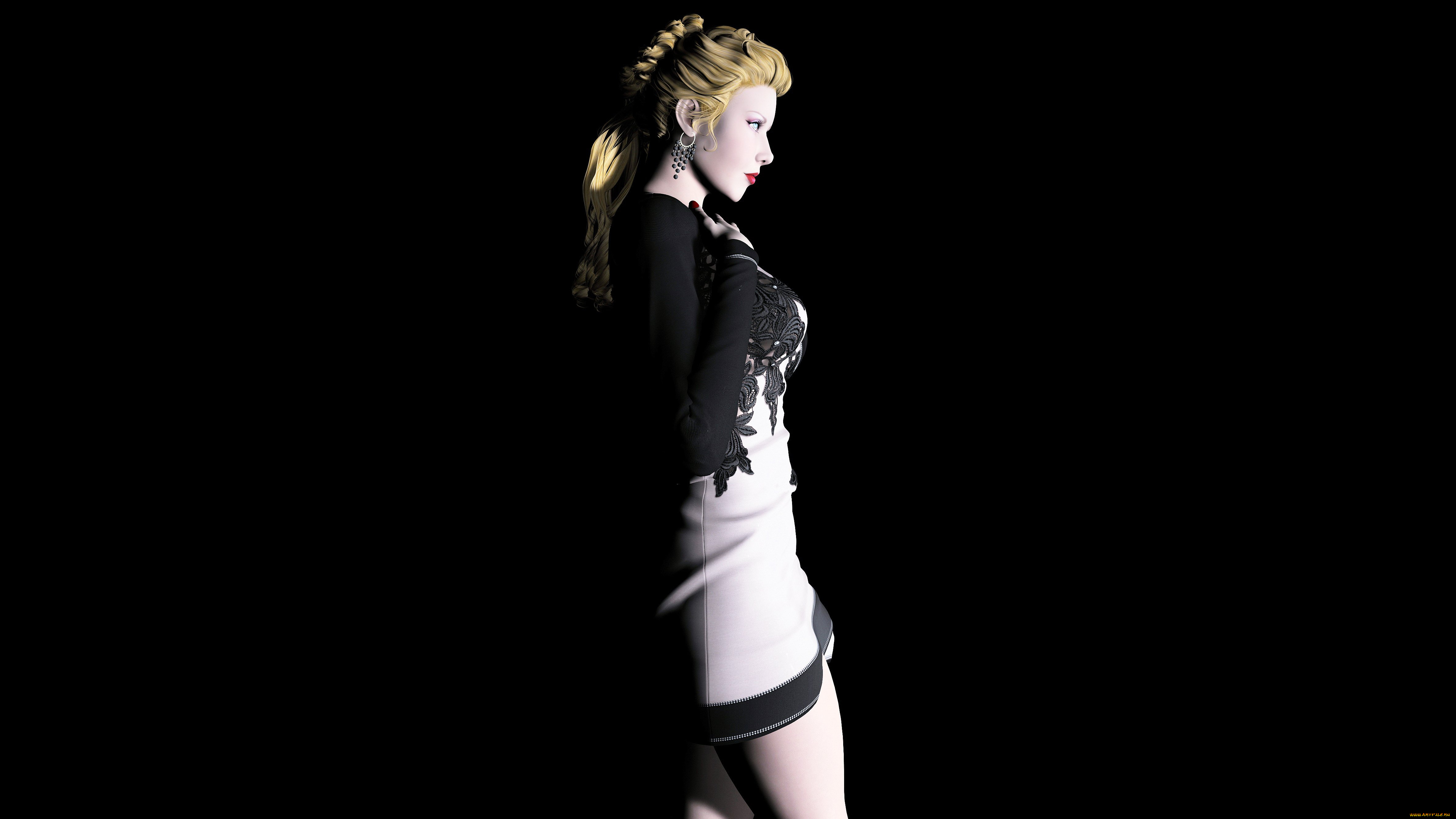 endora, 3д, графика, люди, , people, девушка, блондинка, фон, взгляд