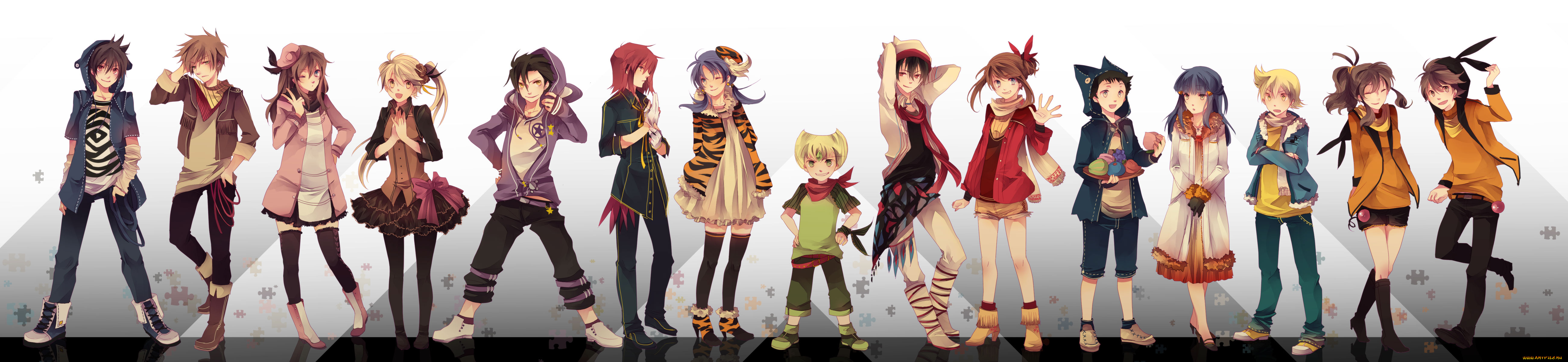 аниме, pokemon, девушки, мужчины, арт, покемон, персонажи, пазлы