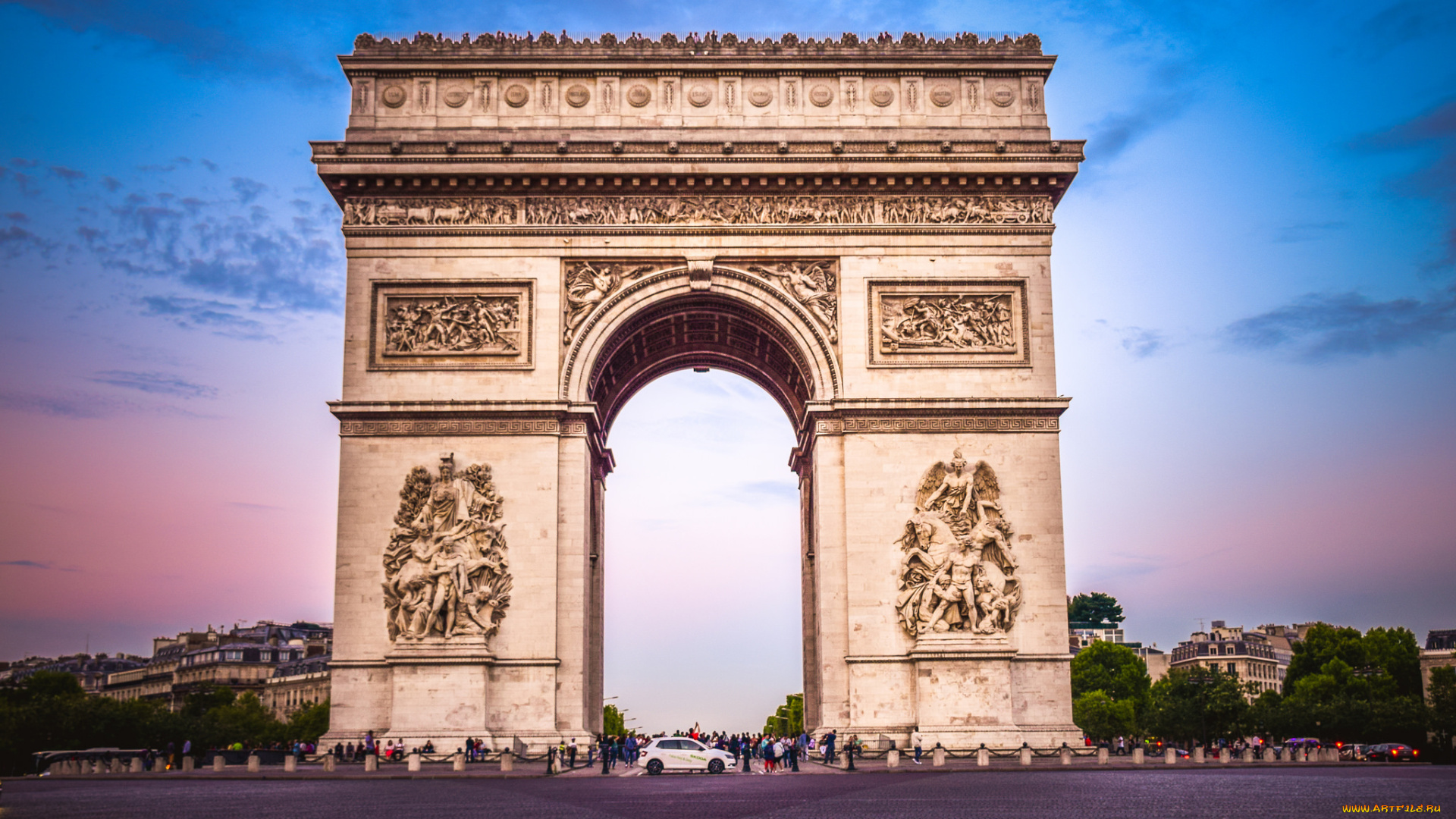 arc, de, triomphe, города, париж, , франция, арка, триумфальная