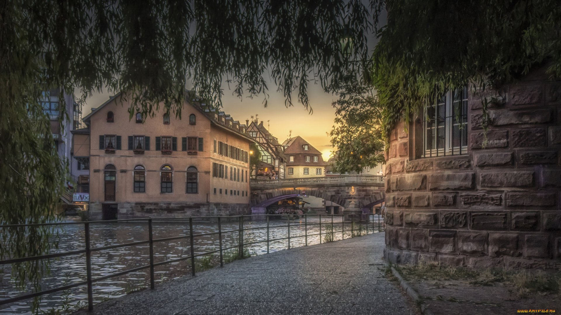 la, petite, france, in, strasbourg, города, страсбург, , франция, дома, набережная, мост, река