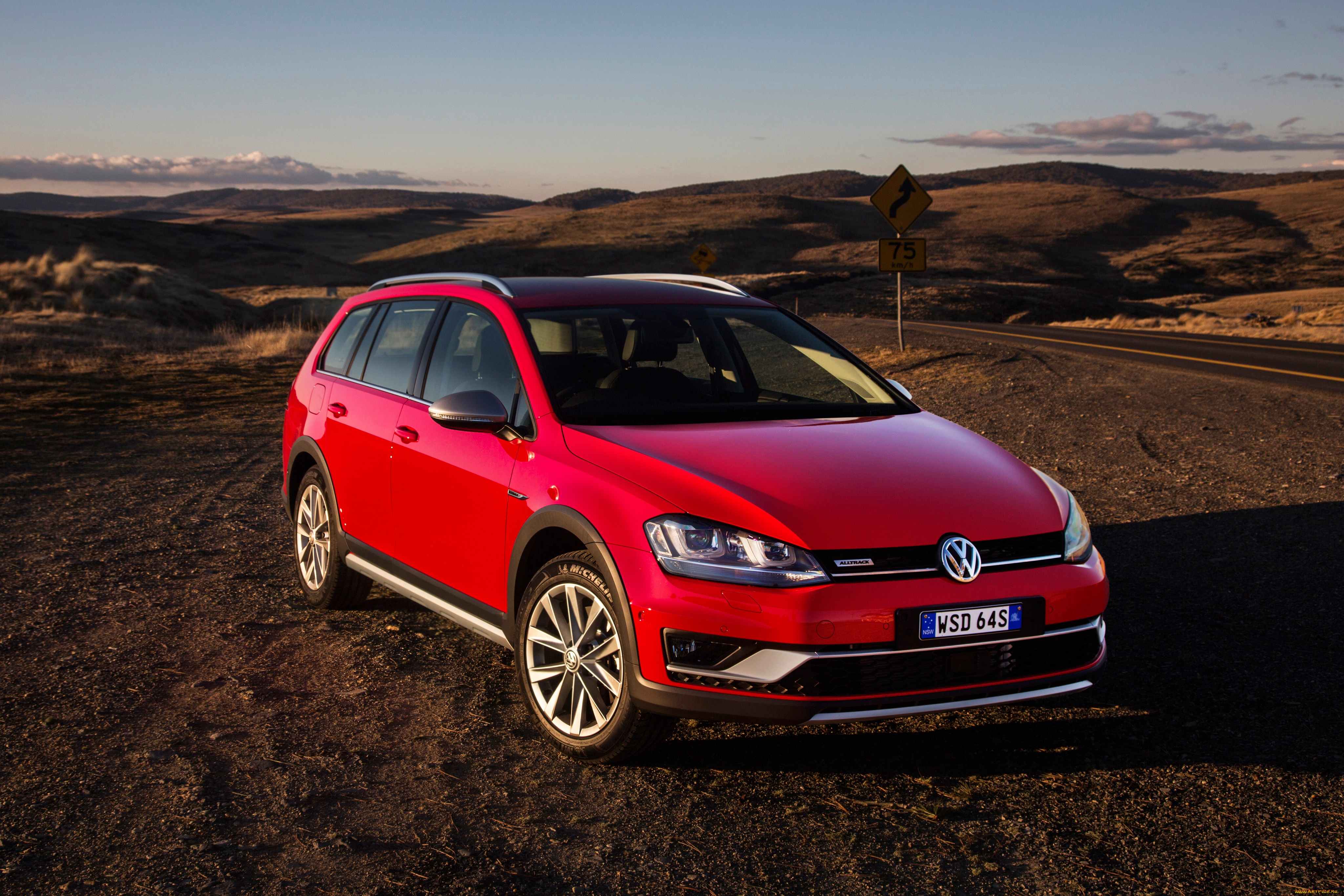 автомобили, volkswagen, golf, 2015г, typ, 5g, au-spec, alltrack, красный