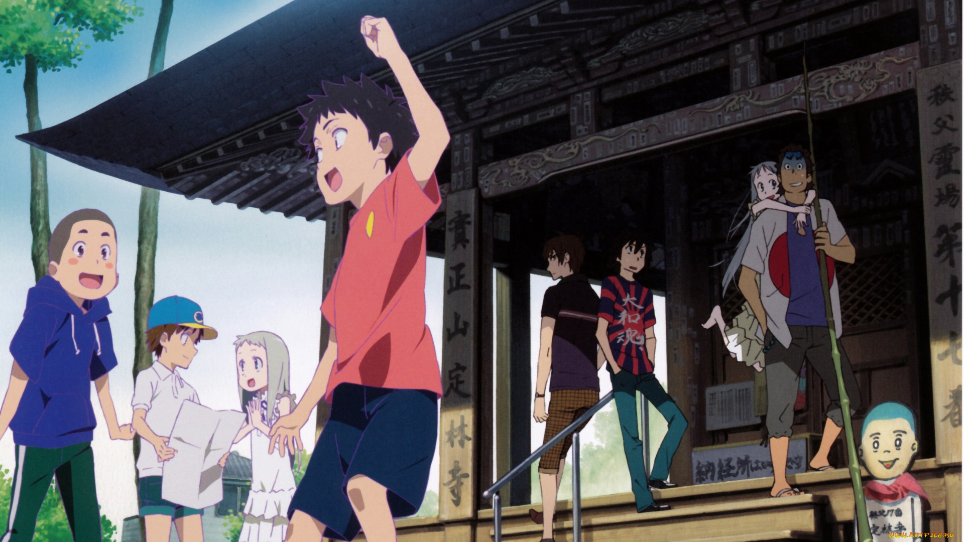 аниме, anohana, невиданный, цветок