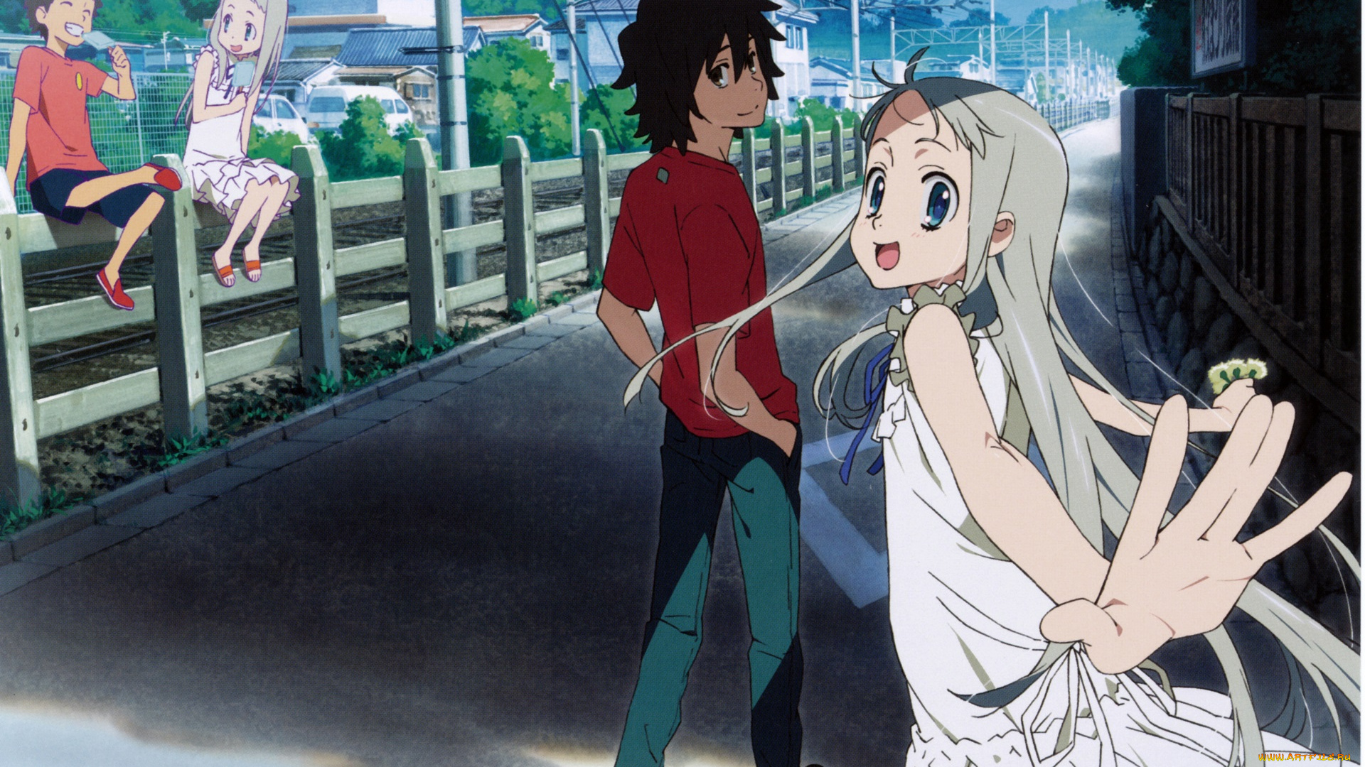 аниме, anohana, невиданный, цветок