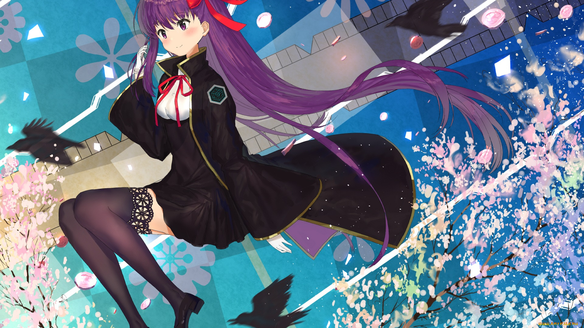 аниме, fate, stay, night, девушка