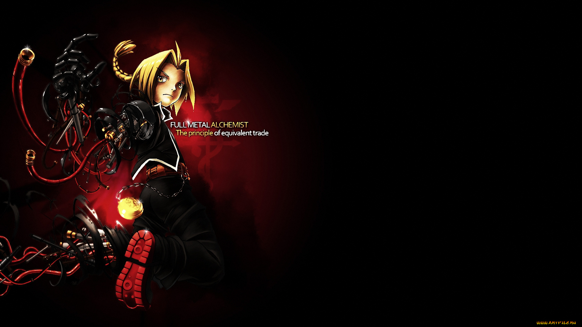 аниме, fullmetal, alchemist, алхимик, протез, парень, алхимия, эдвард, ученый, edward, elric