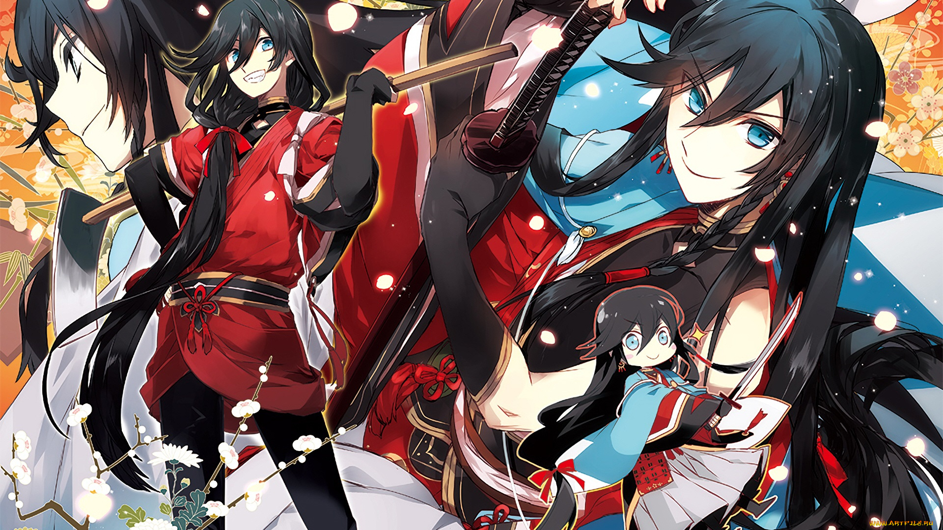 аниме, touken, ranbu, танец, мечей