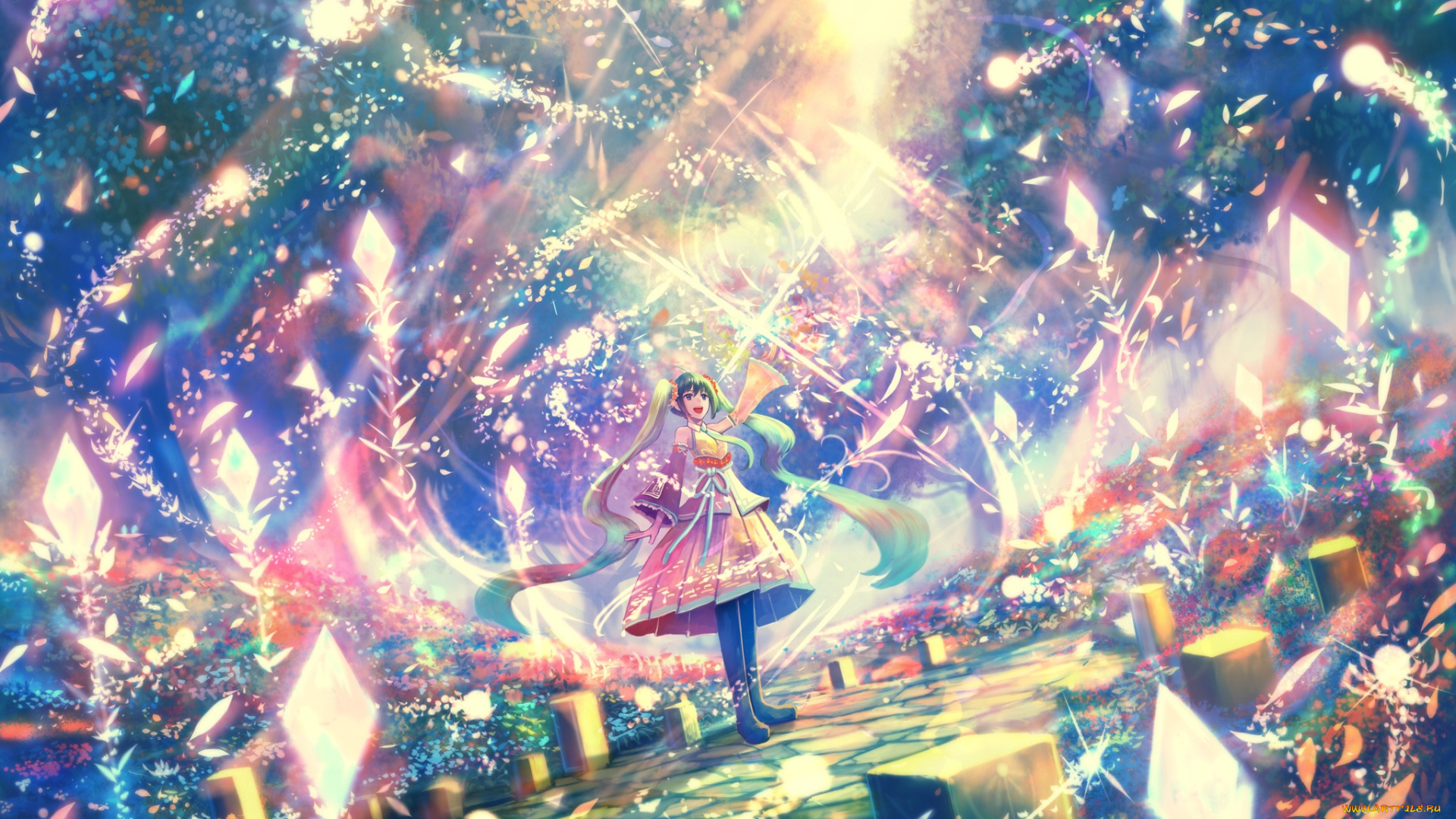 аниме, vocaloid, девушка