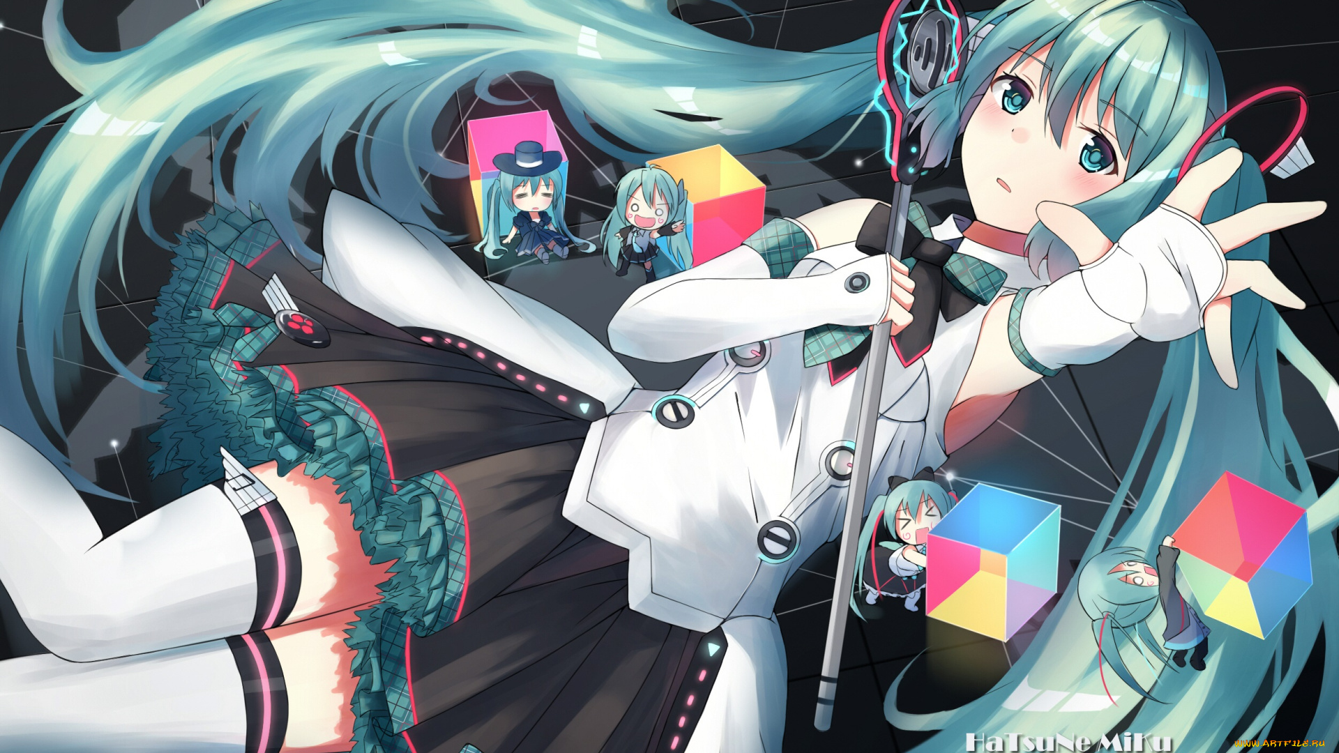 аниме, vocaloid, девушка