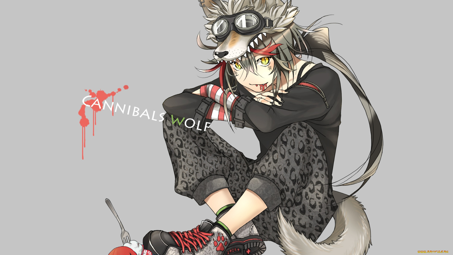 аниме, животные, , существа, big, bad, wolf