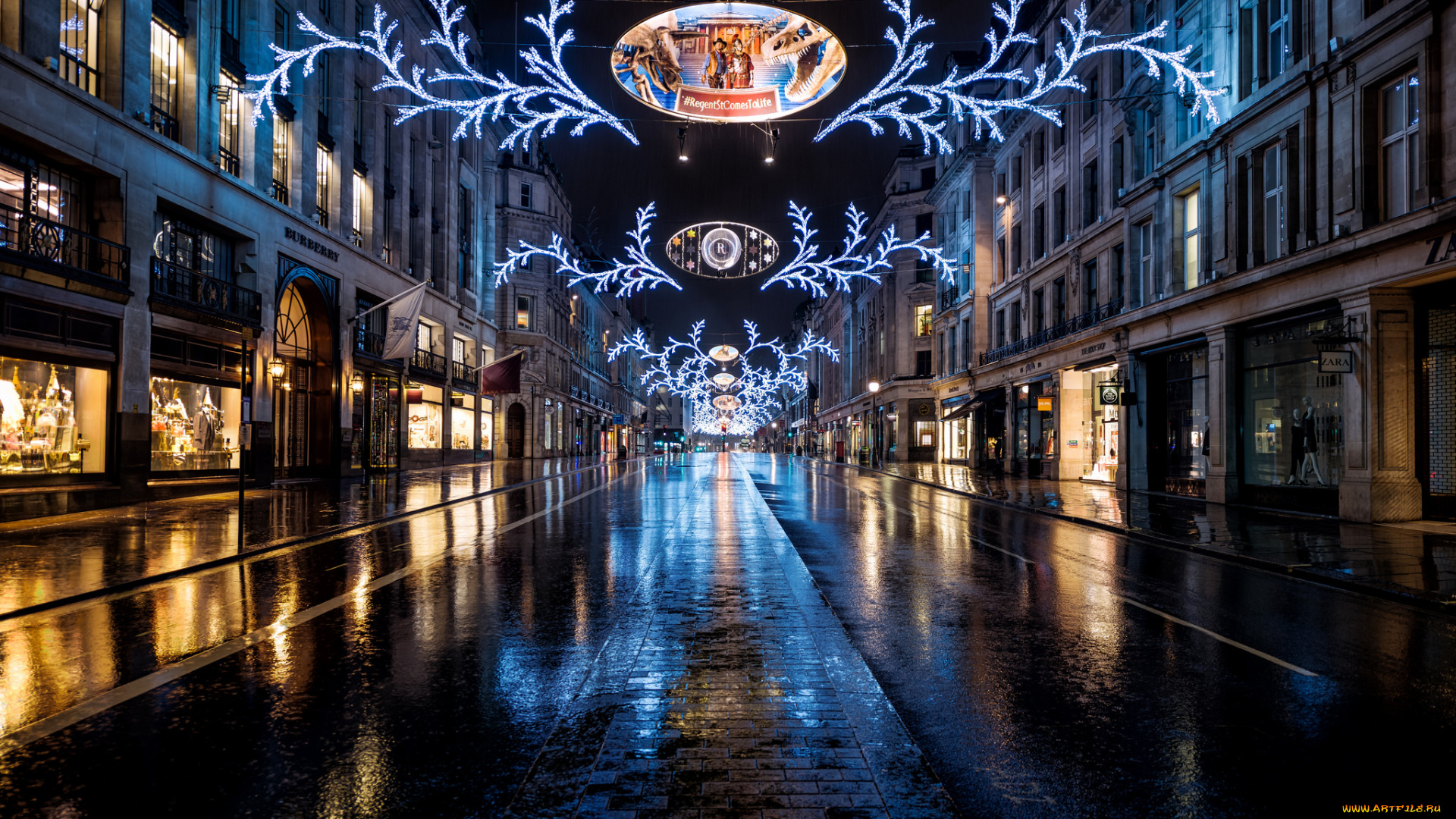 города, -, огни, ночного, города, огни