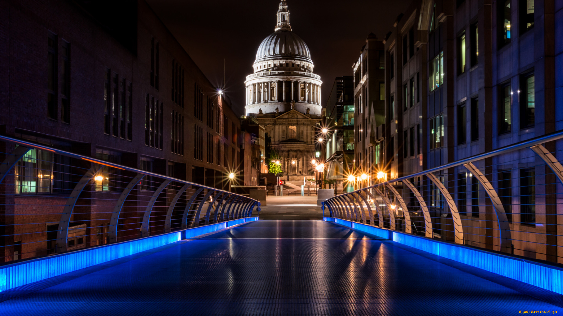 города, -, огни, ночного, города, площадь