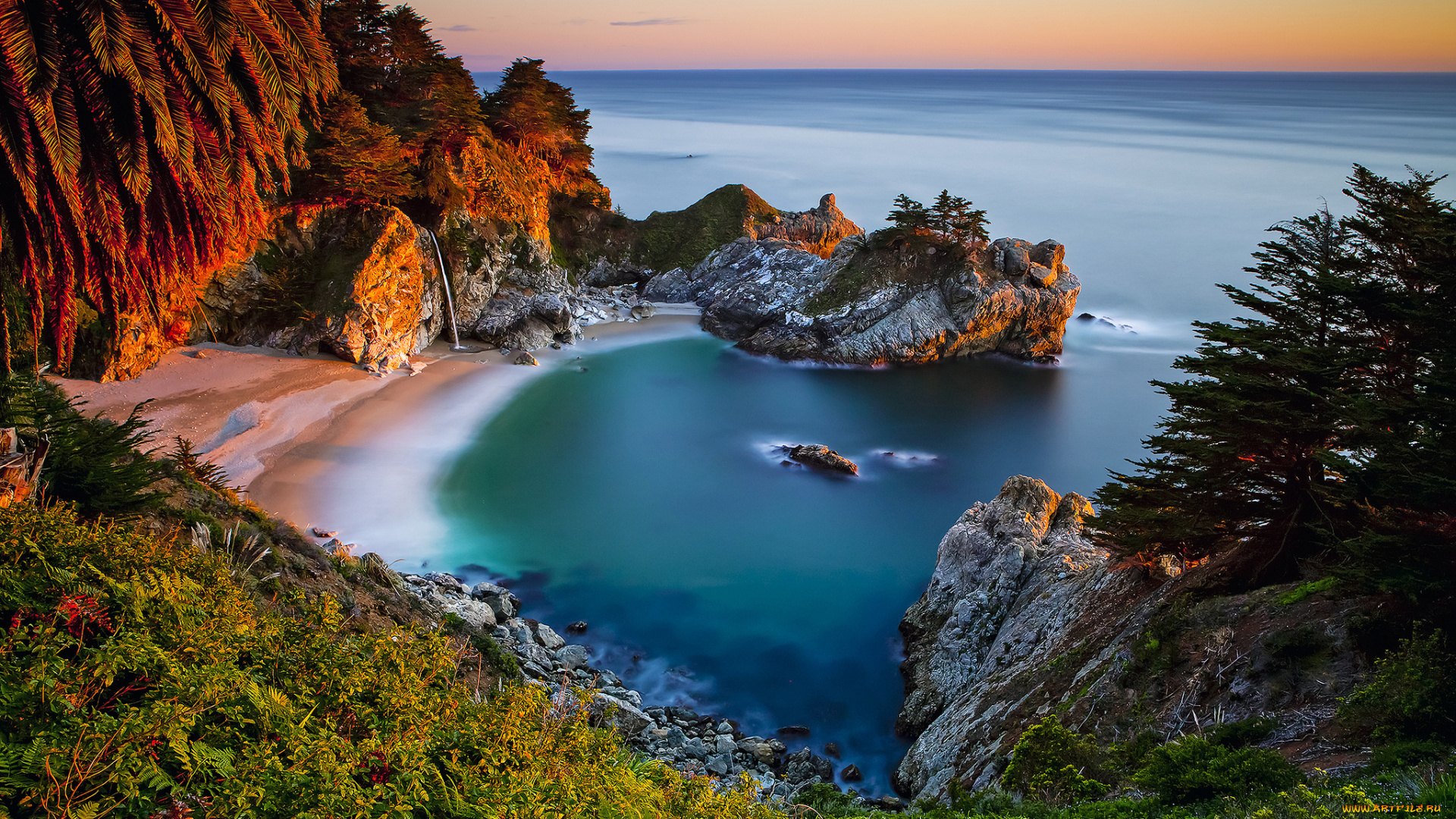 природа, побережье, простор