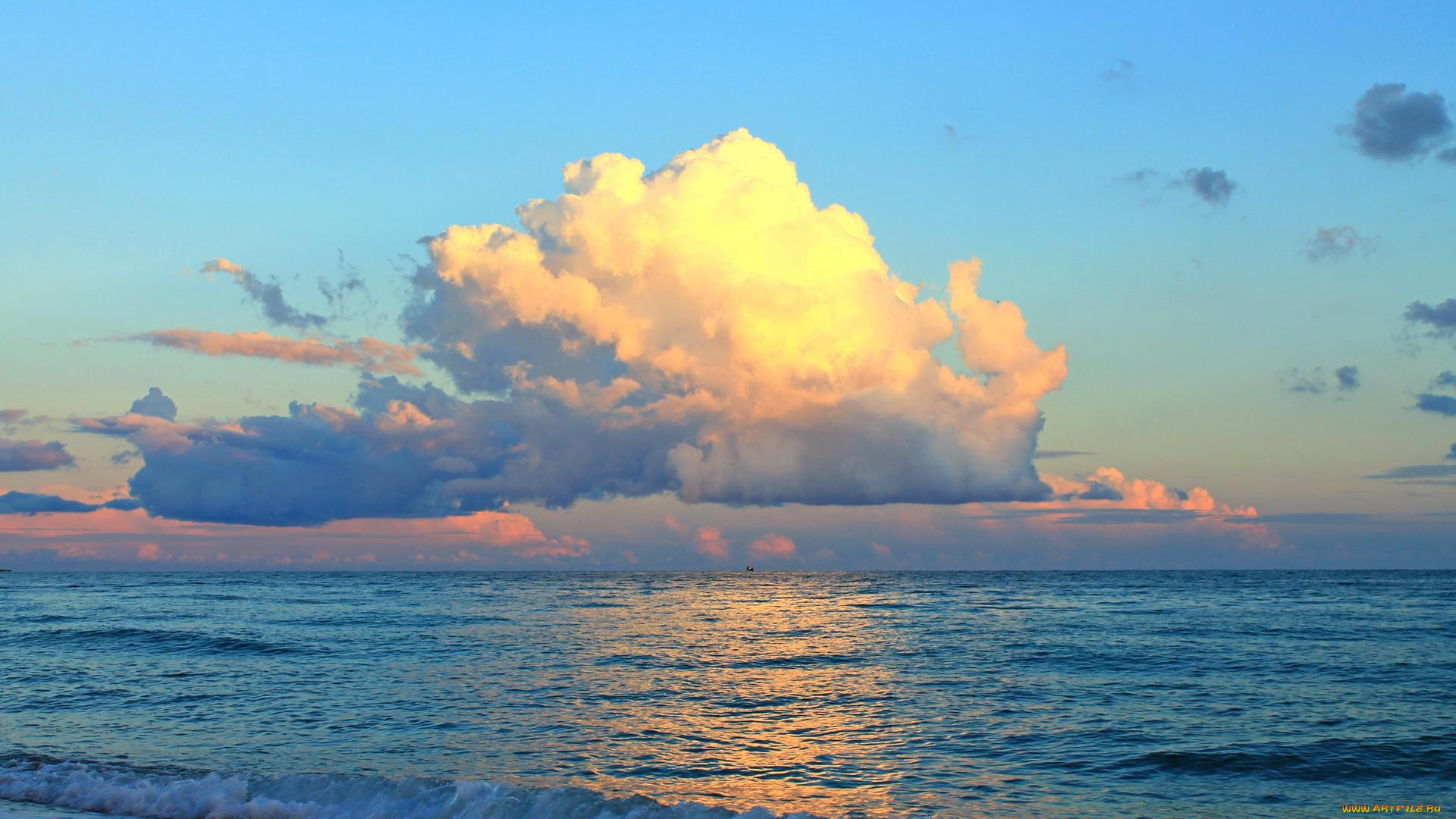 природа, побережье, вечер, пляж, море