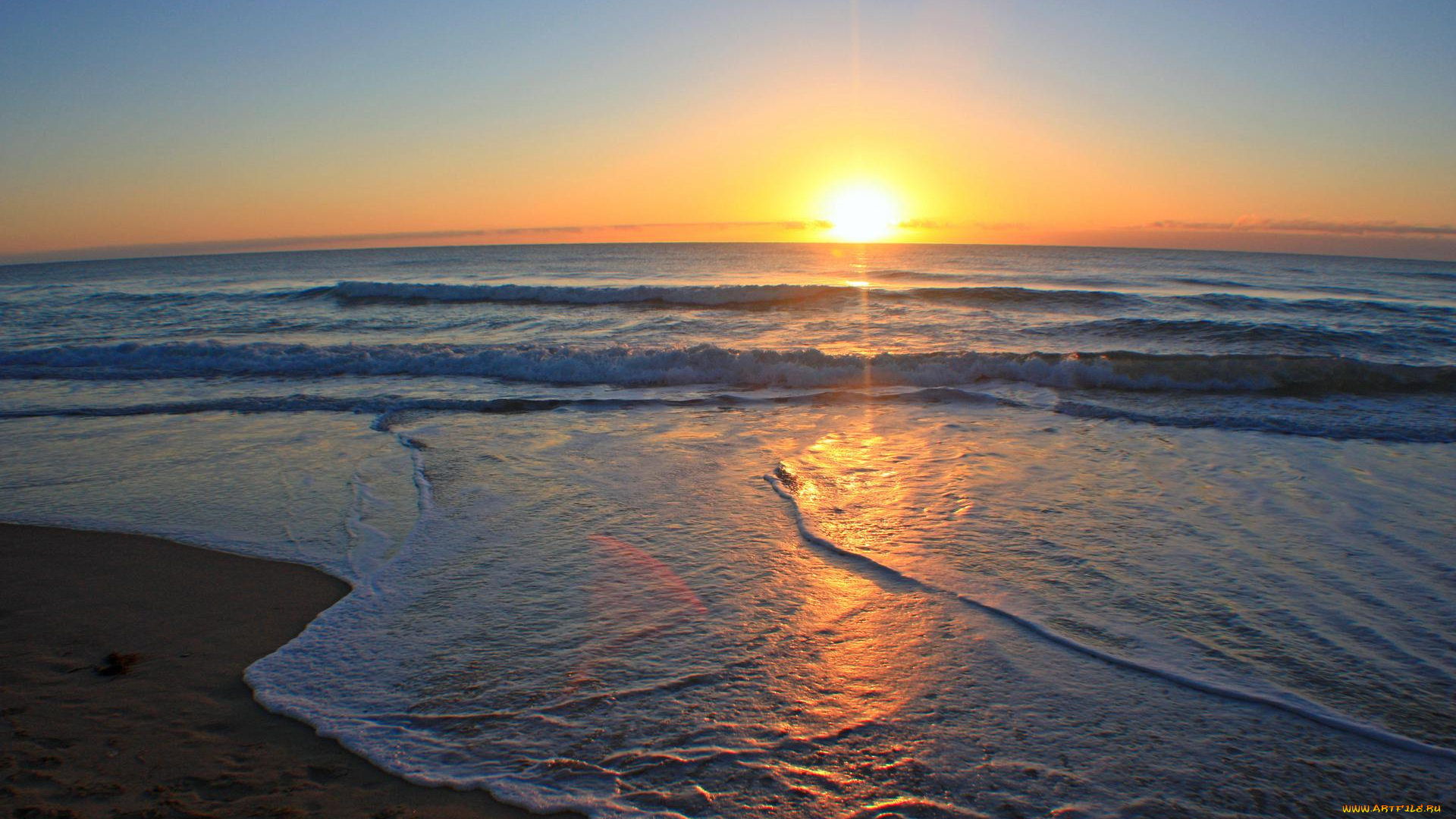 природа, восходы, закаты, пляж, море, вечер